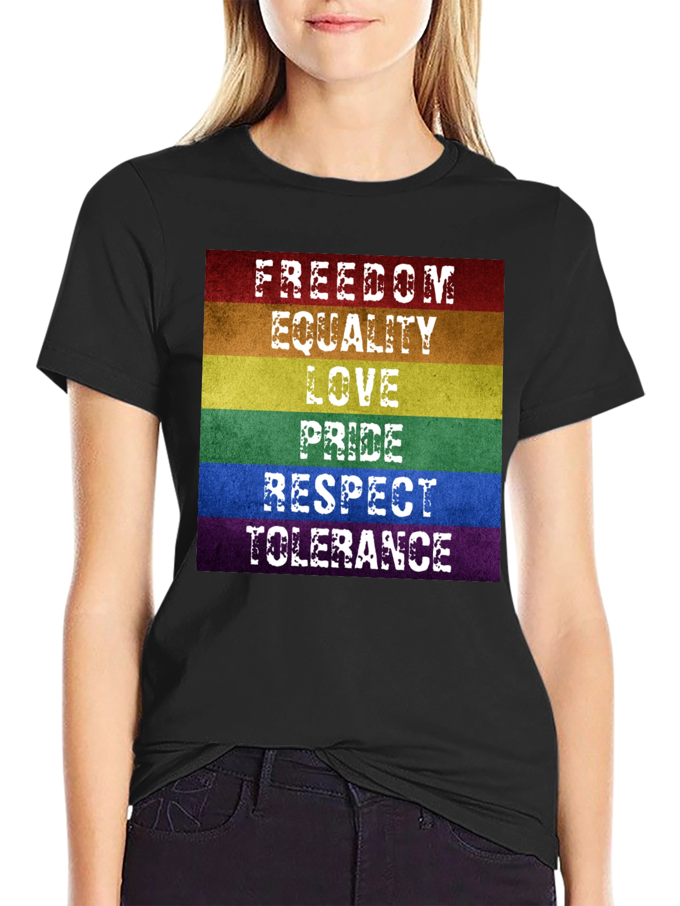 LGBTQ+ Pride Rainbow T-Shirt - Freedom Love Equality