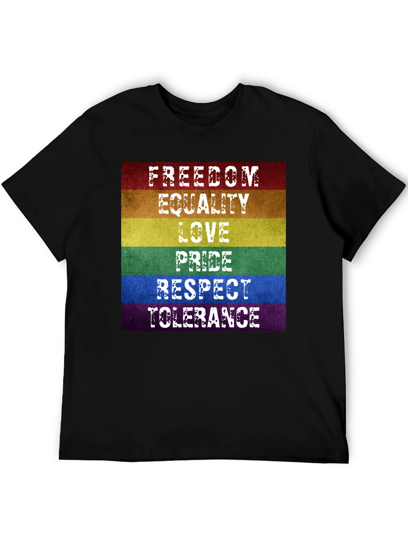 LGBTQ+ Pride Rainbow T-Shirt - Freedom Love Equality