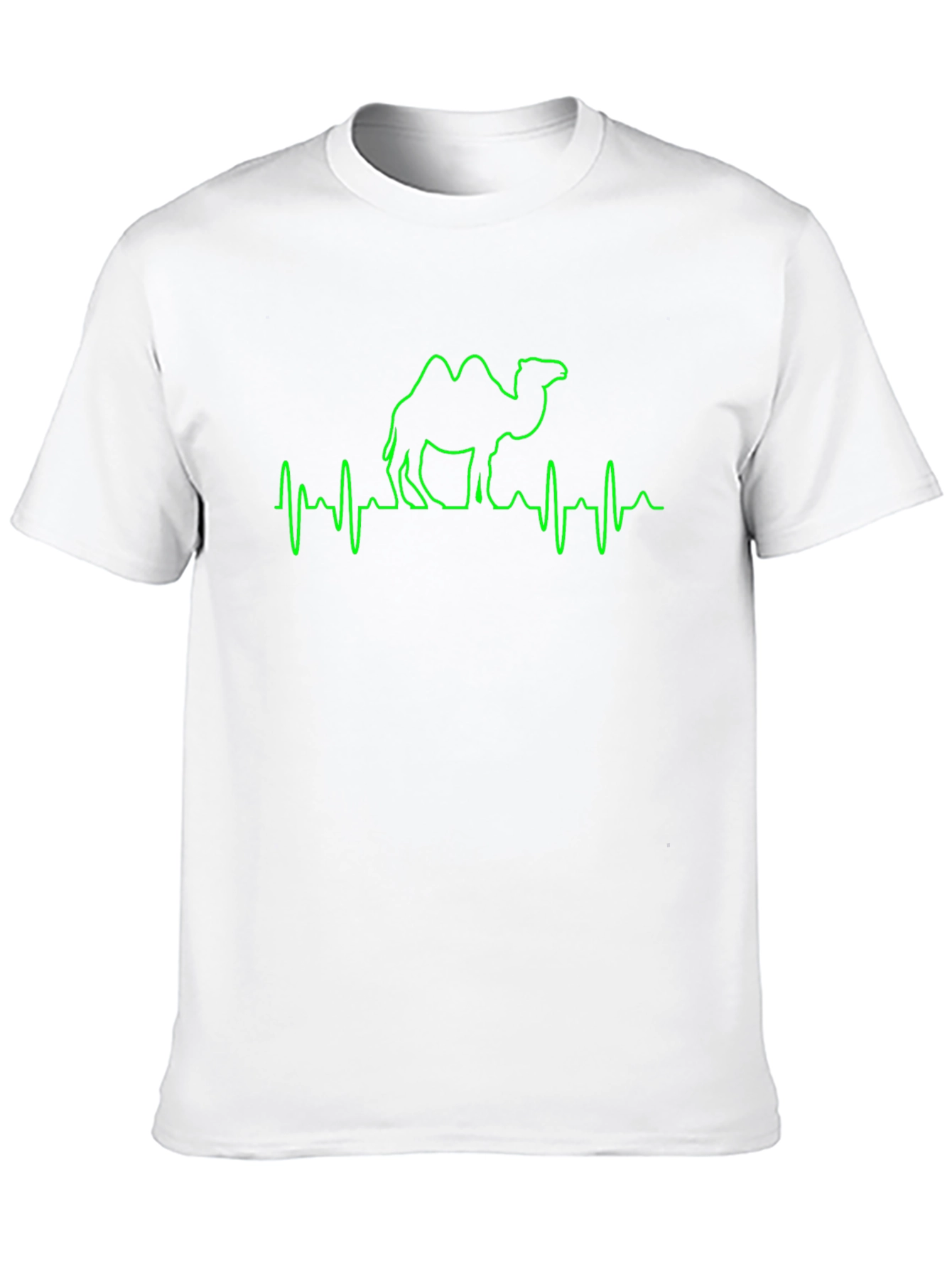 Camel Heartbeat Graphic Tee - Black Cotton T-Shirt