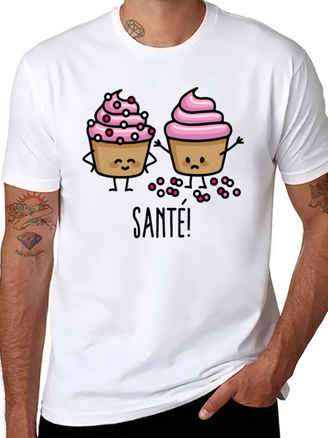 Cupcake Cartoon Graphic T-Shirt