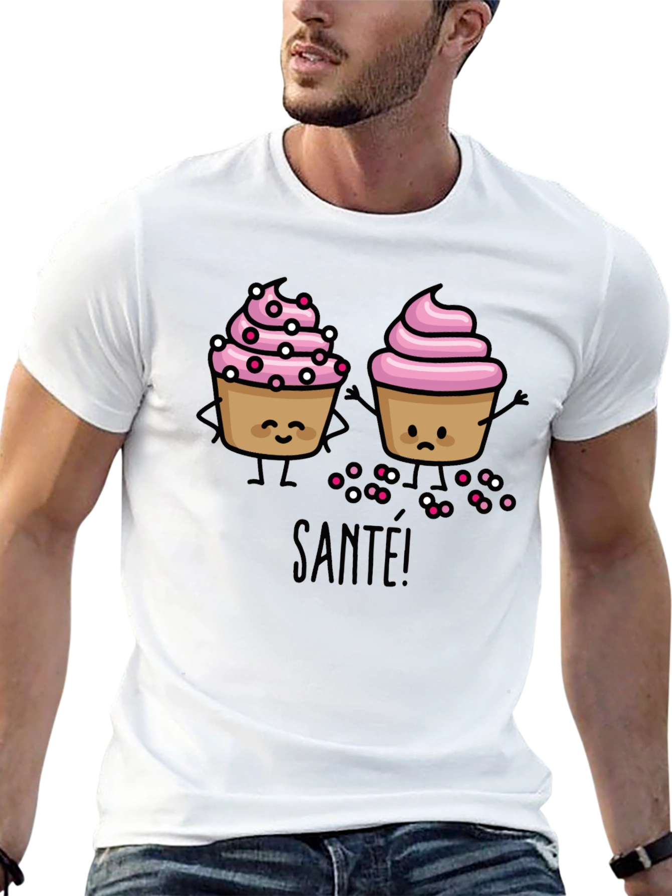 Cupcake Cartoon Graphic T-Shirt