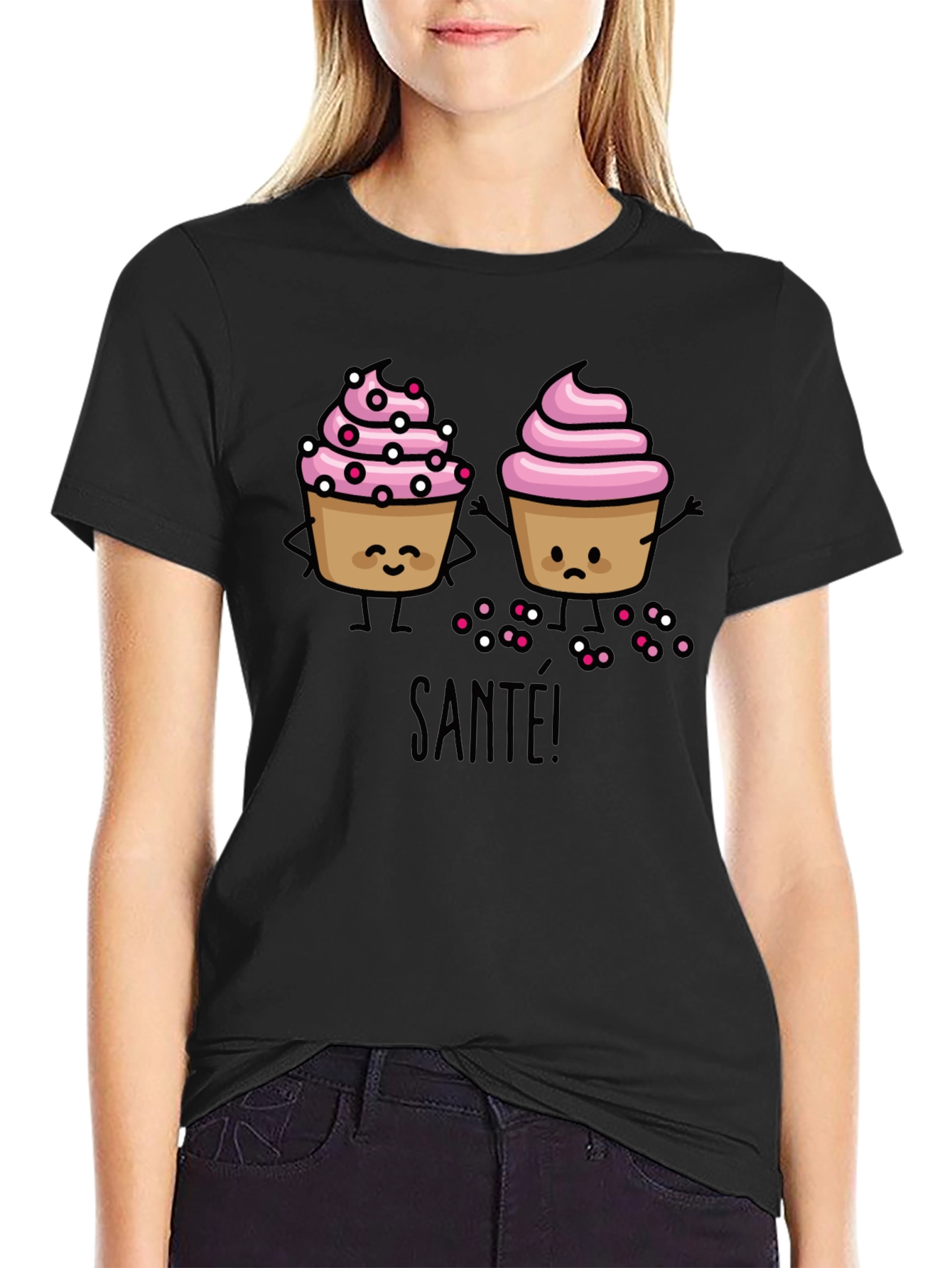 Cupcake Cartoon Graphic T-Shirt