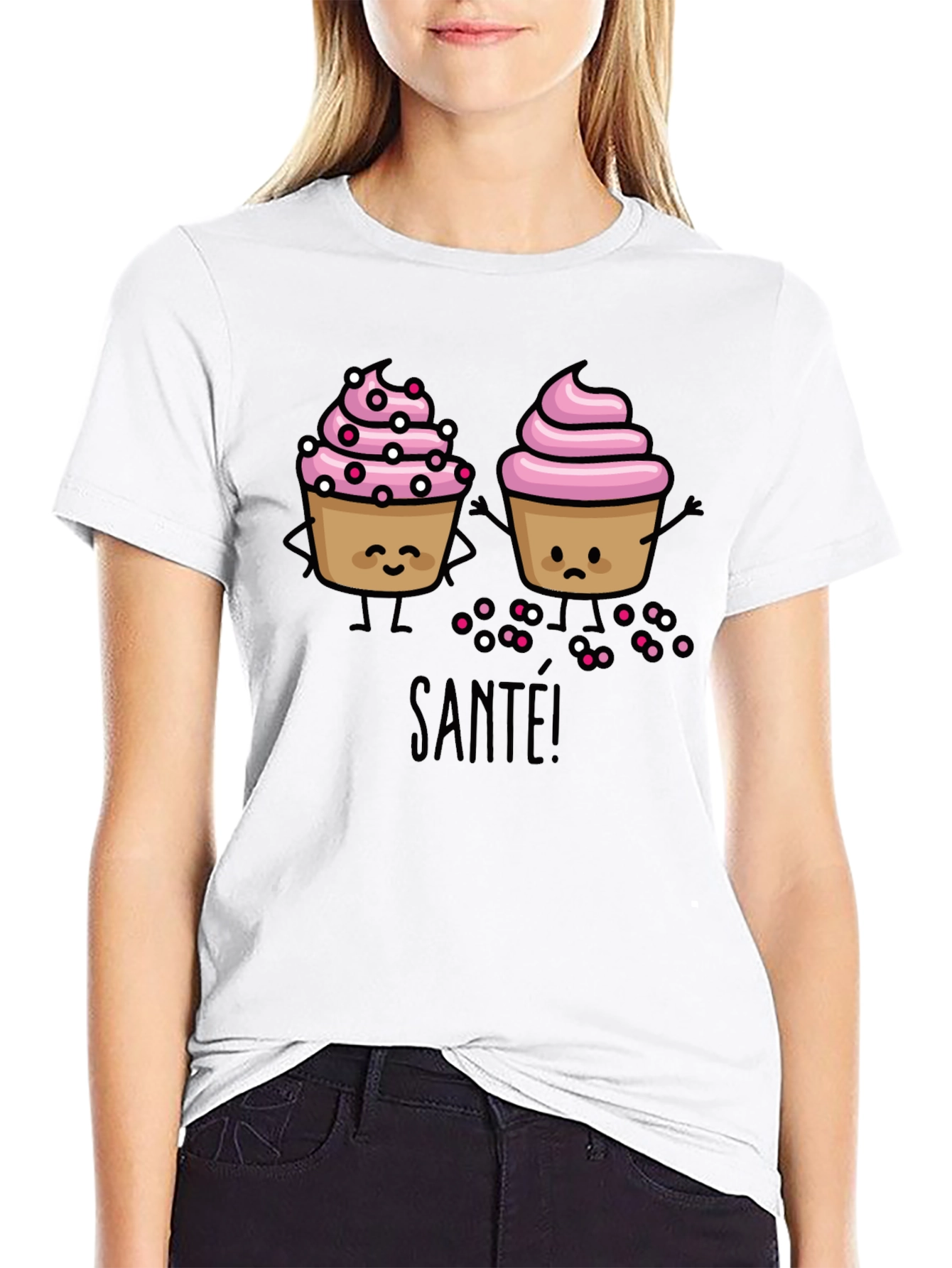Cupcake Cartoon Graphic T-Shirt