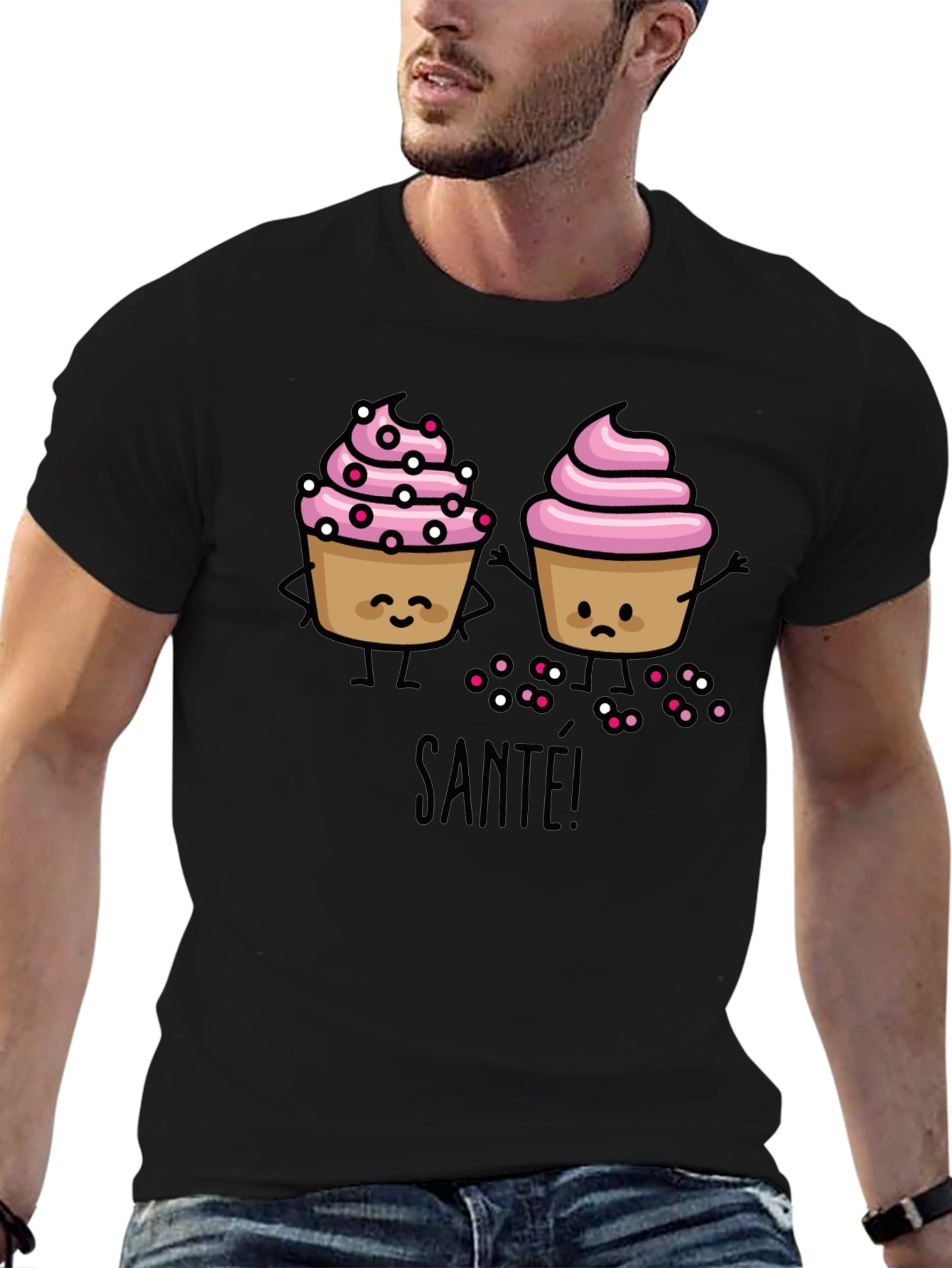 Cupcake Cartoon Graphic T-Shirt