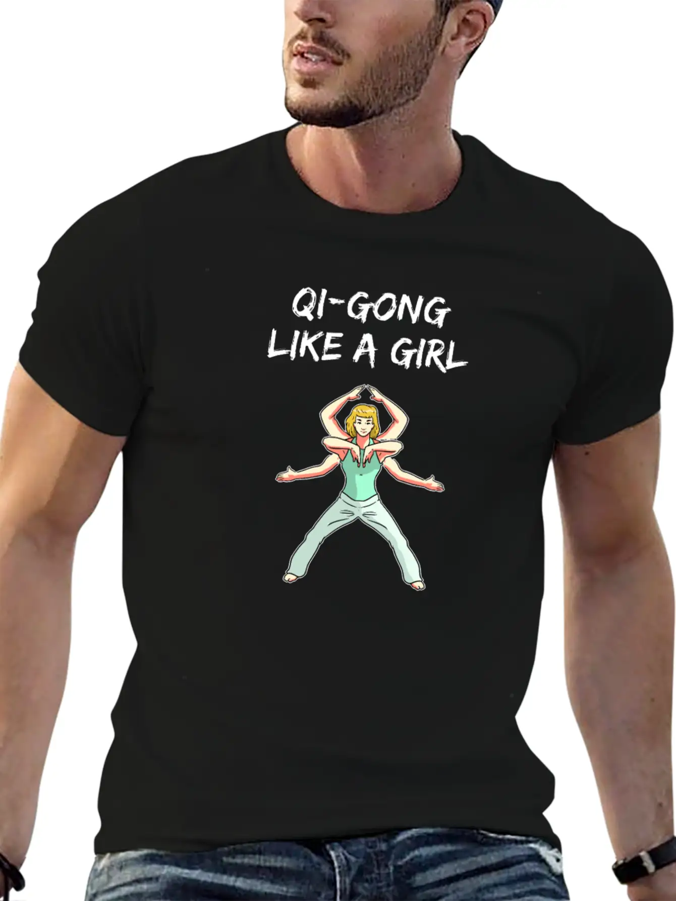 Qi-Gong Like A Girl Funny Saying Stylish Everyday T-Shirt – Unisex Basic Cotton Tee