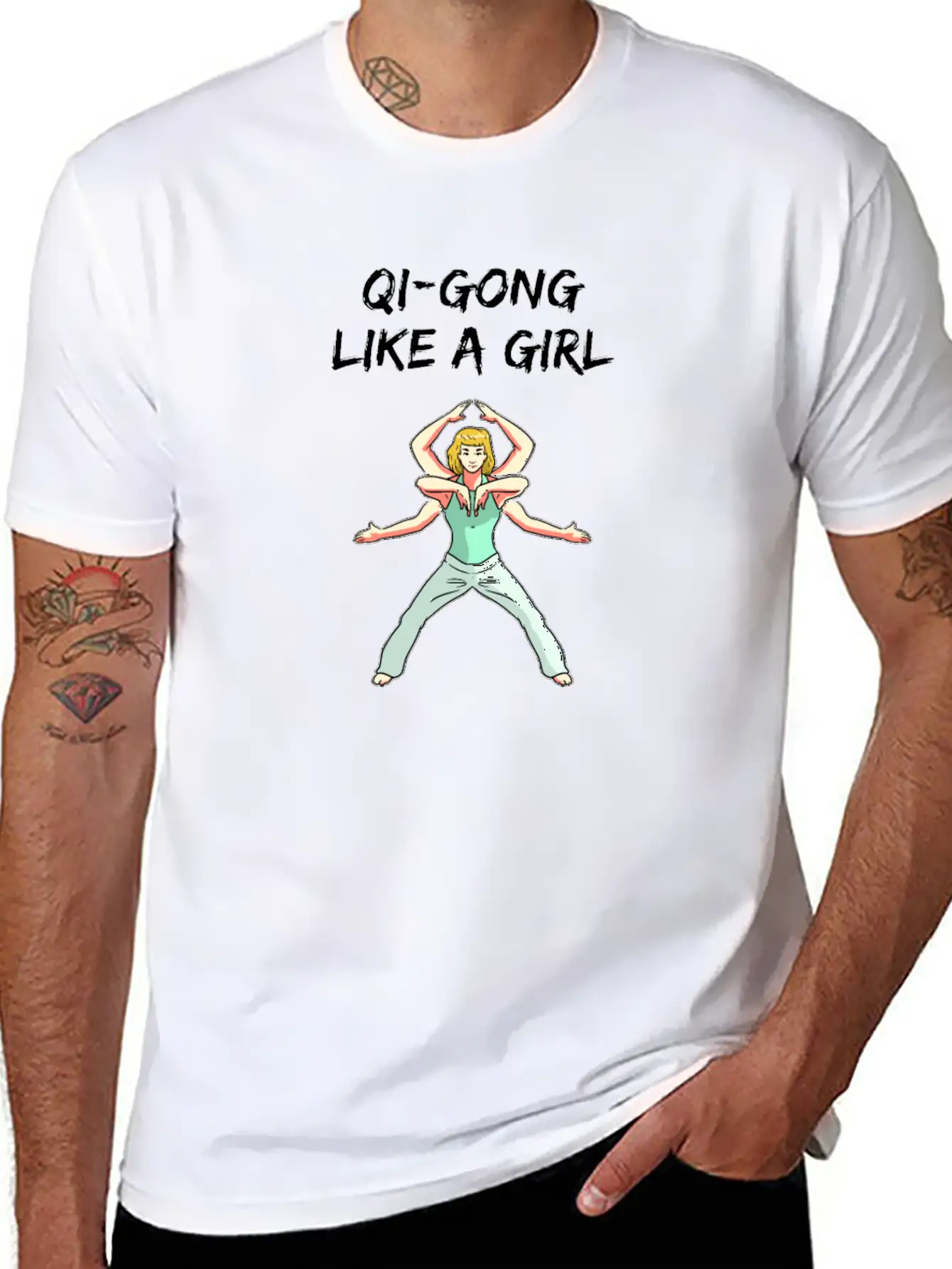 Qi-Gong Like A Girl Funny Saying Stylish Everyday T-Shirt – Unisex Basic Cotton Tee