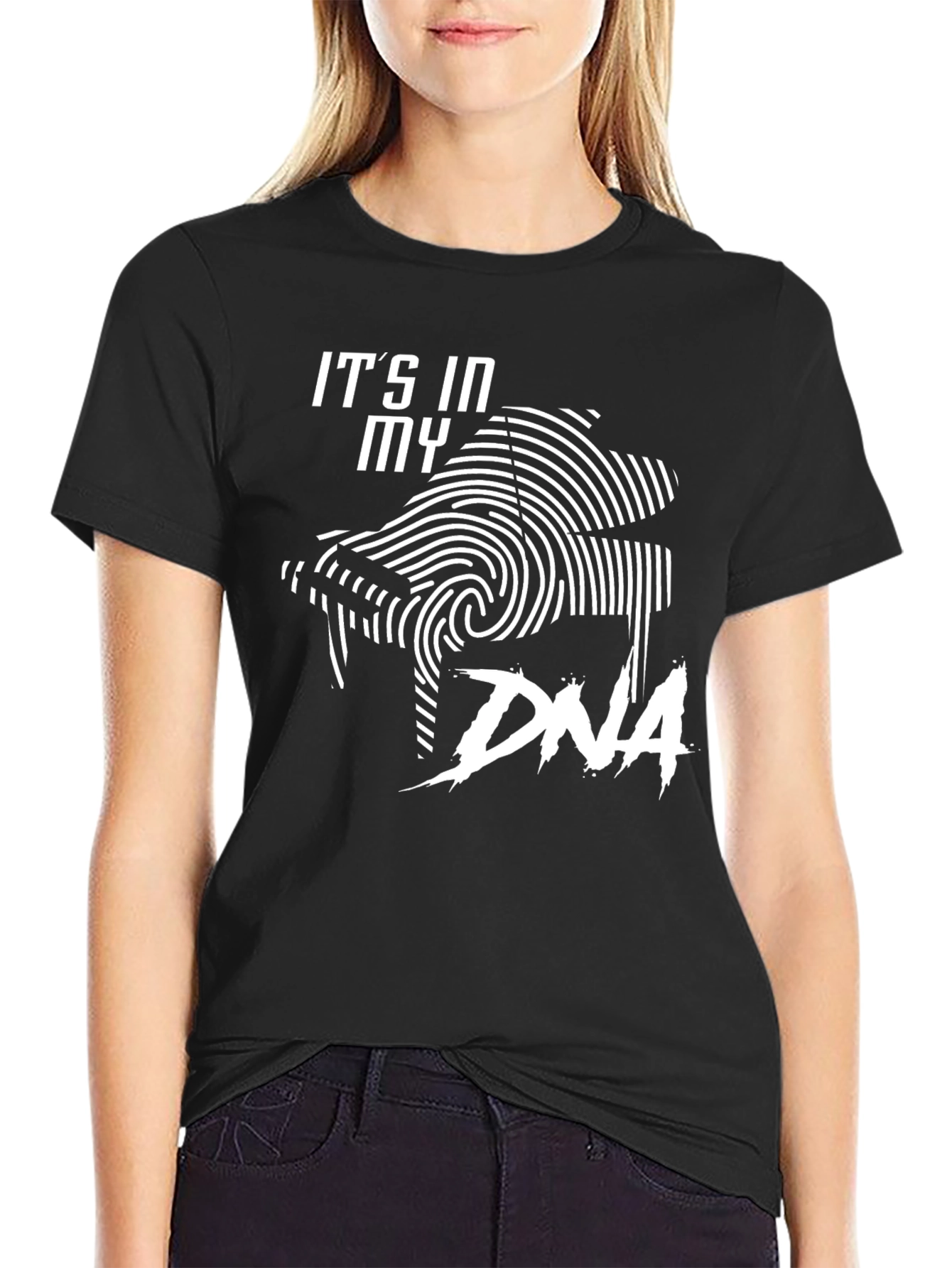 Piano DNA Black T-Shirt Musician Gift