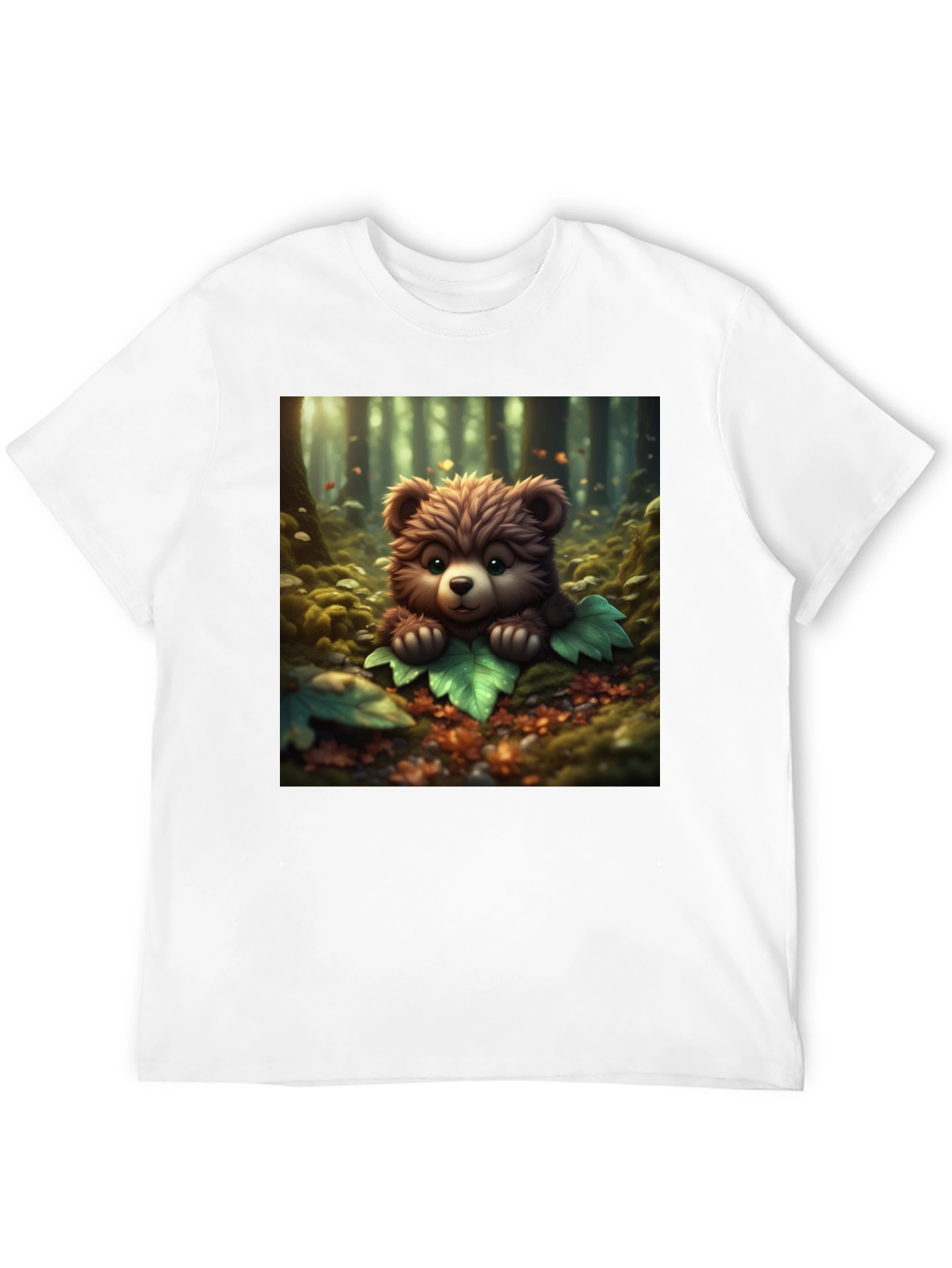 Cute Bear Graphic Tee - Black