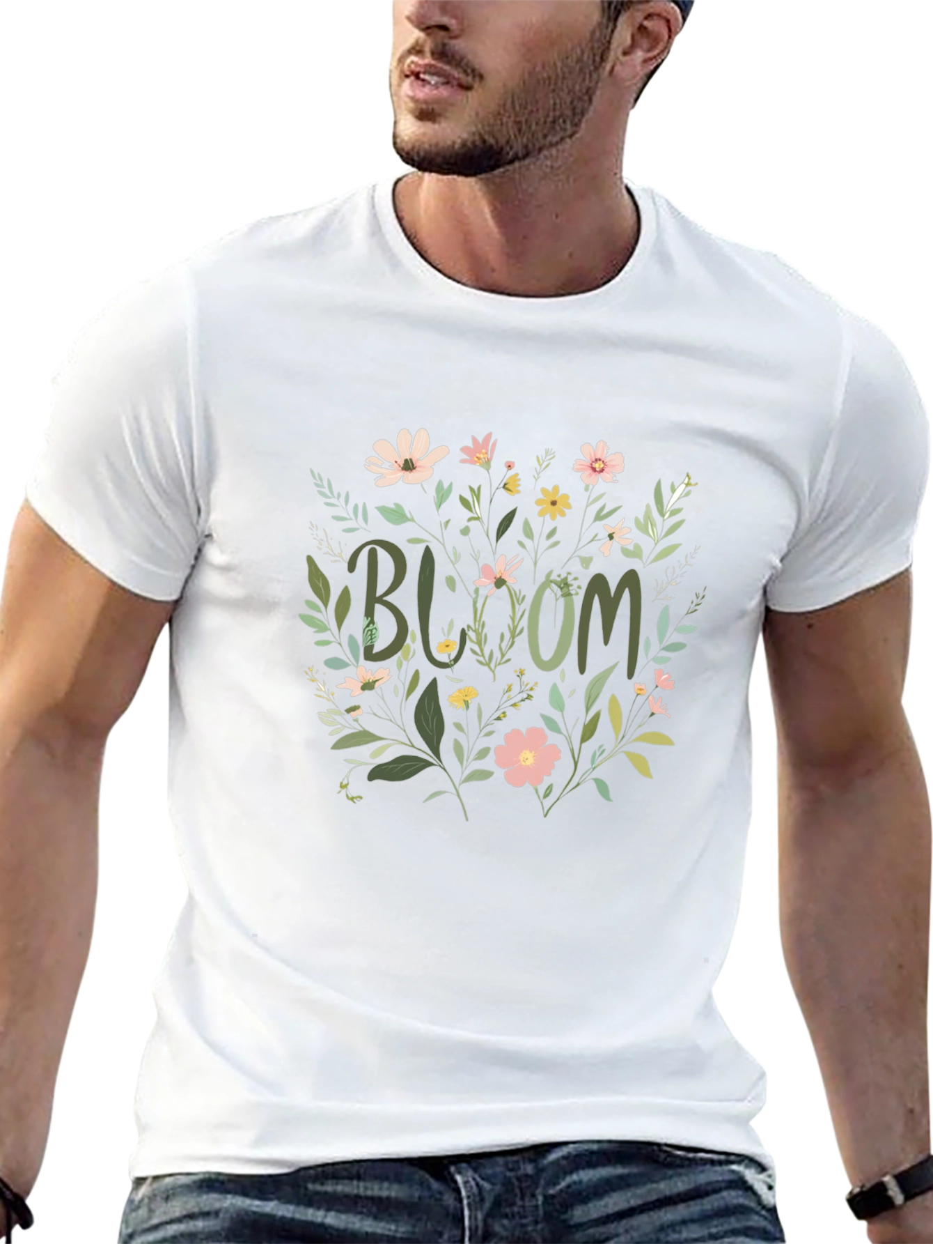 Bloom Floral Graphic T-Shirt - Black Cotton Tee