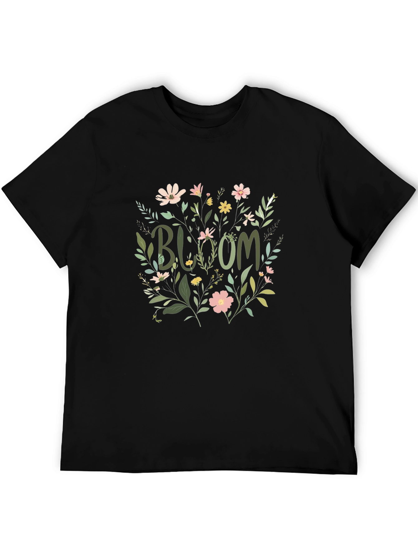 Bloom Floral Graphic T-Shirt - Black Cotton Tee