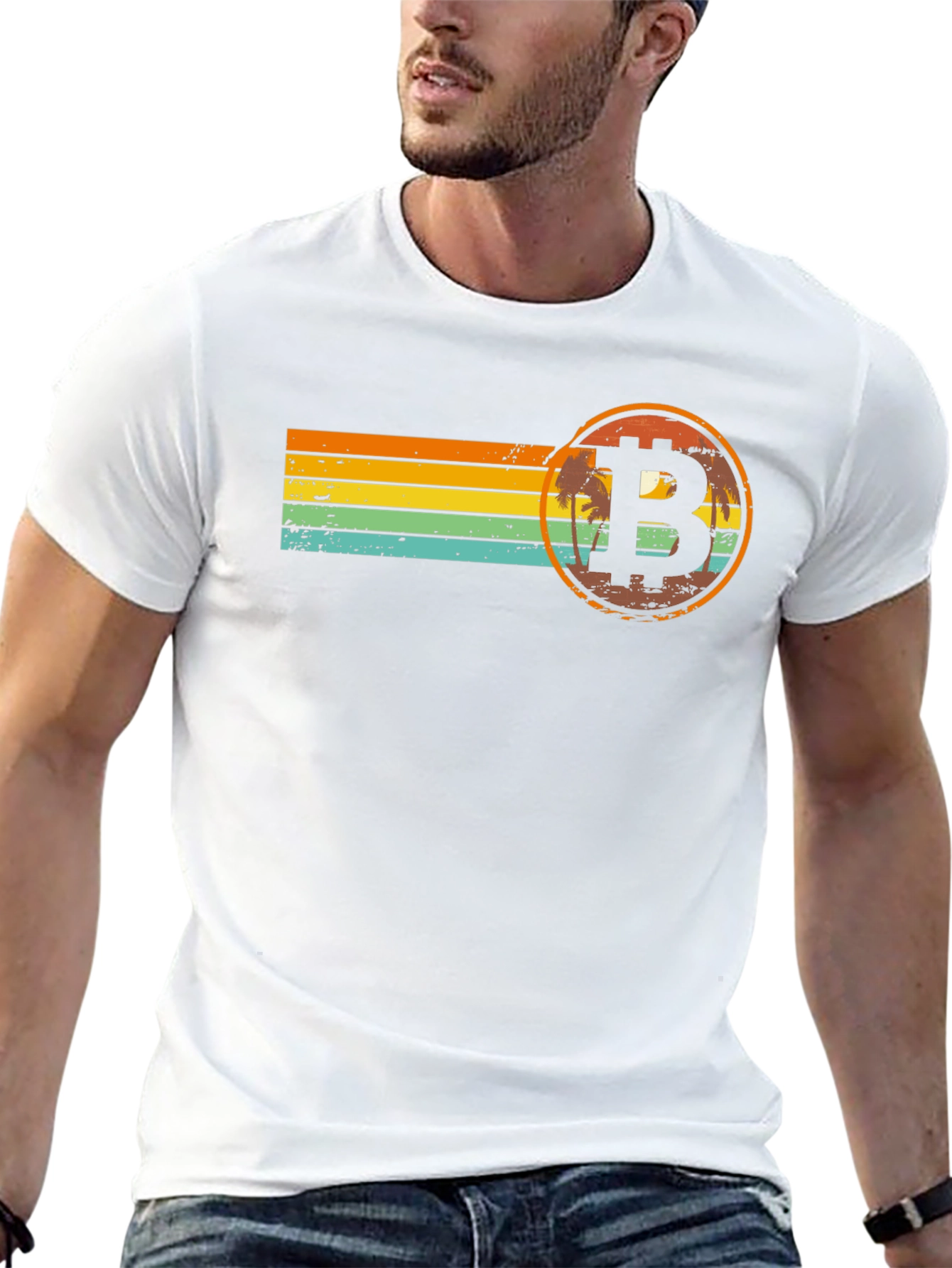 Bitcoin Sunset Retro T-Shirt