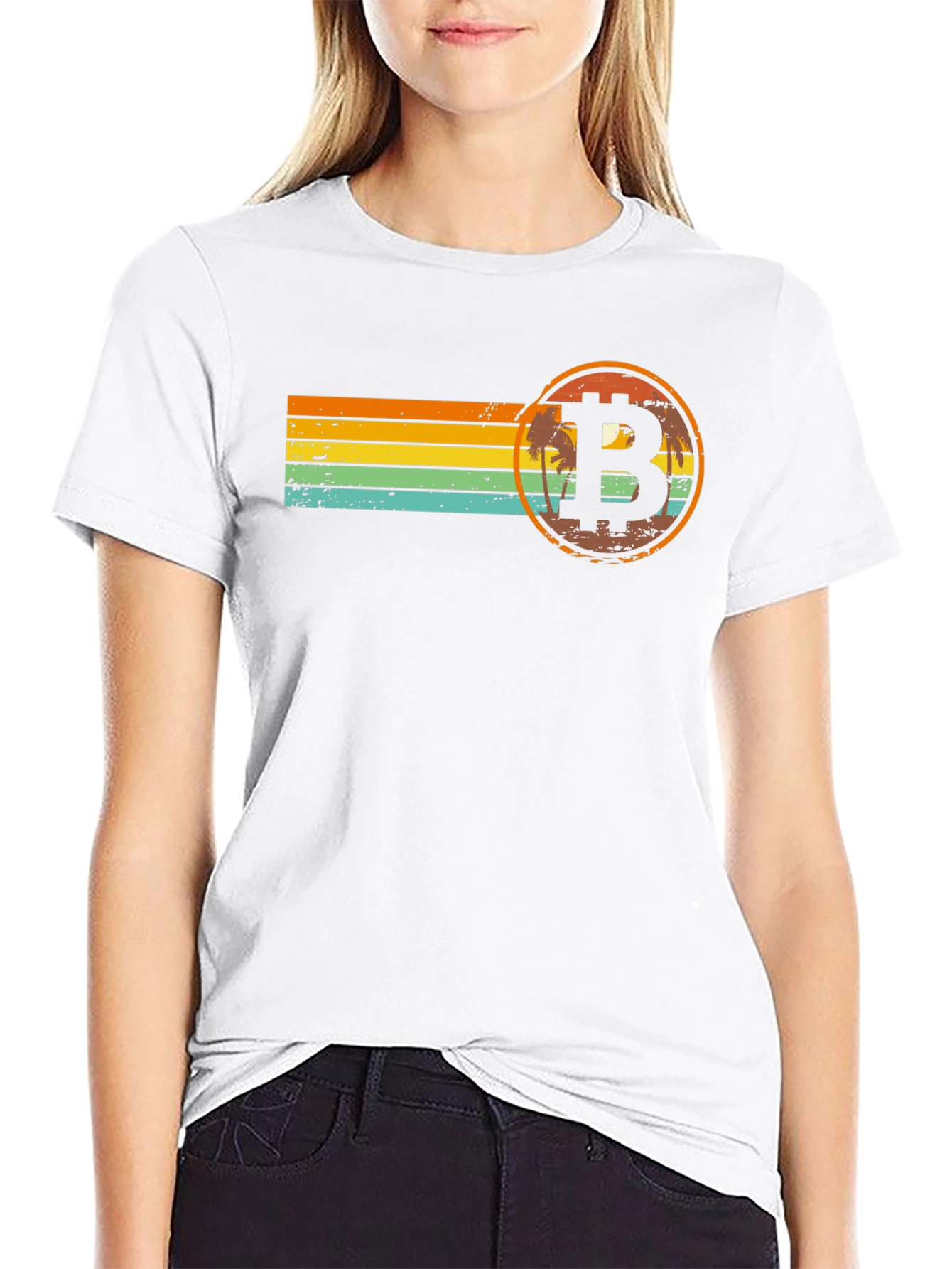 Bitcoin Sunset Retro T-Shirt