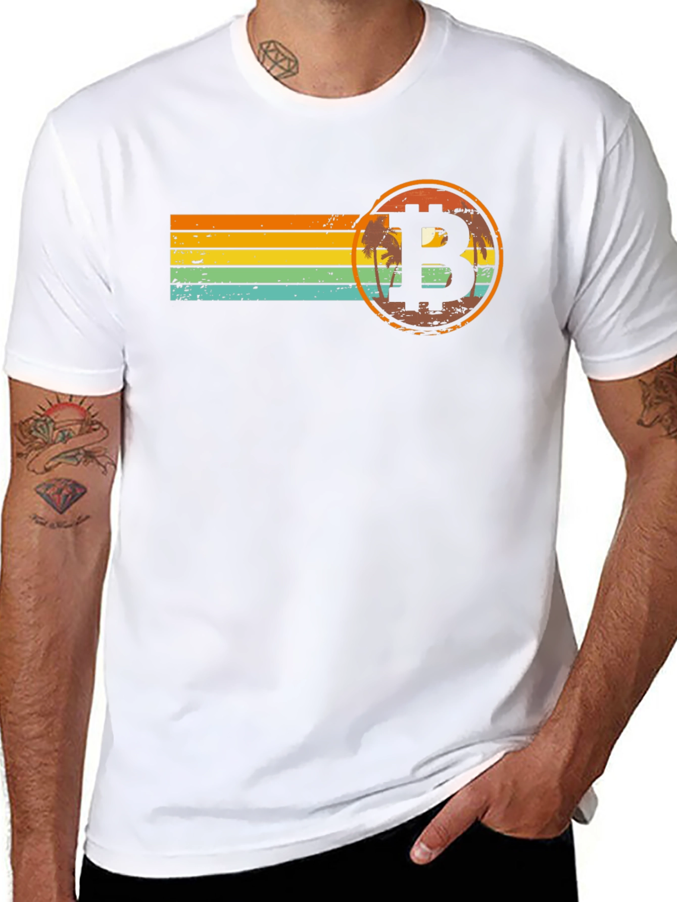 Bitcoin Sunset Retro T-Shirt