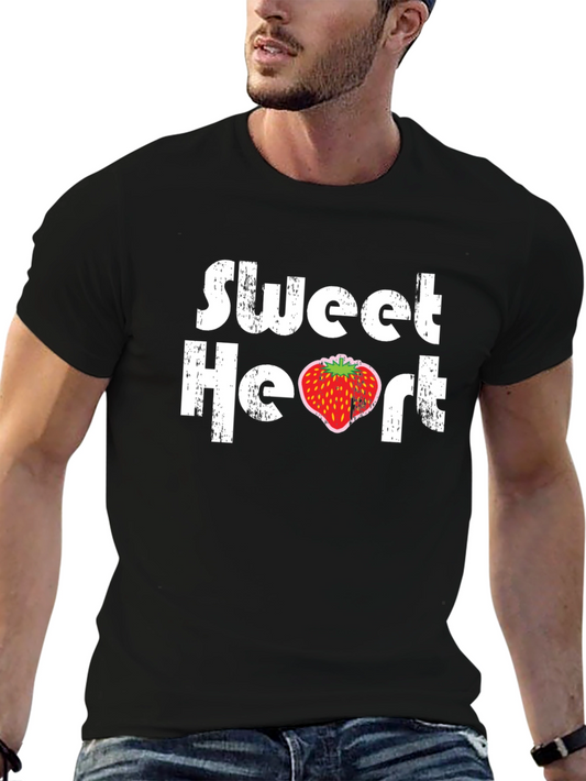 Sweetheart Strawberry Graphic Black T-Shirt