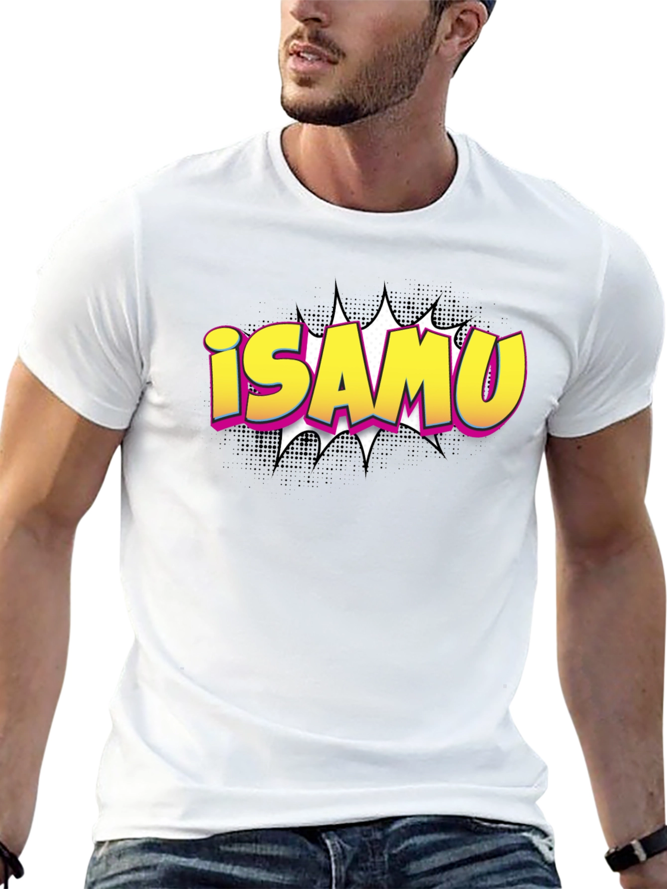 iSAMU Comic Style Graphic T-Shirt