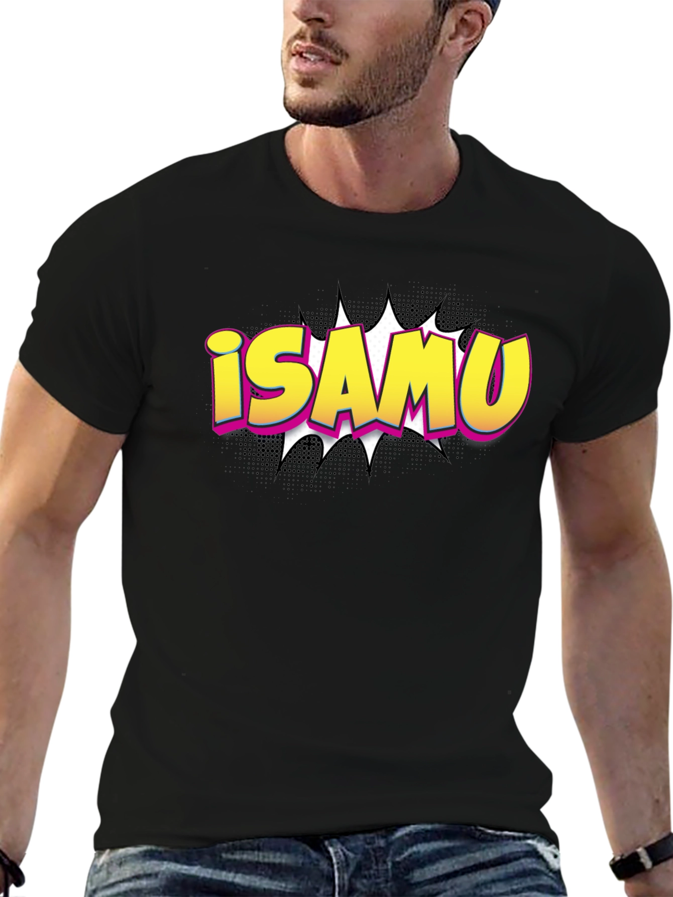 iSAMU Comic Style Graphic T-Shirt