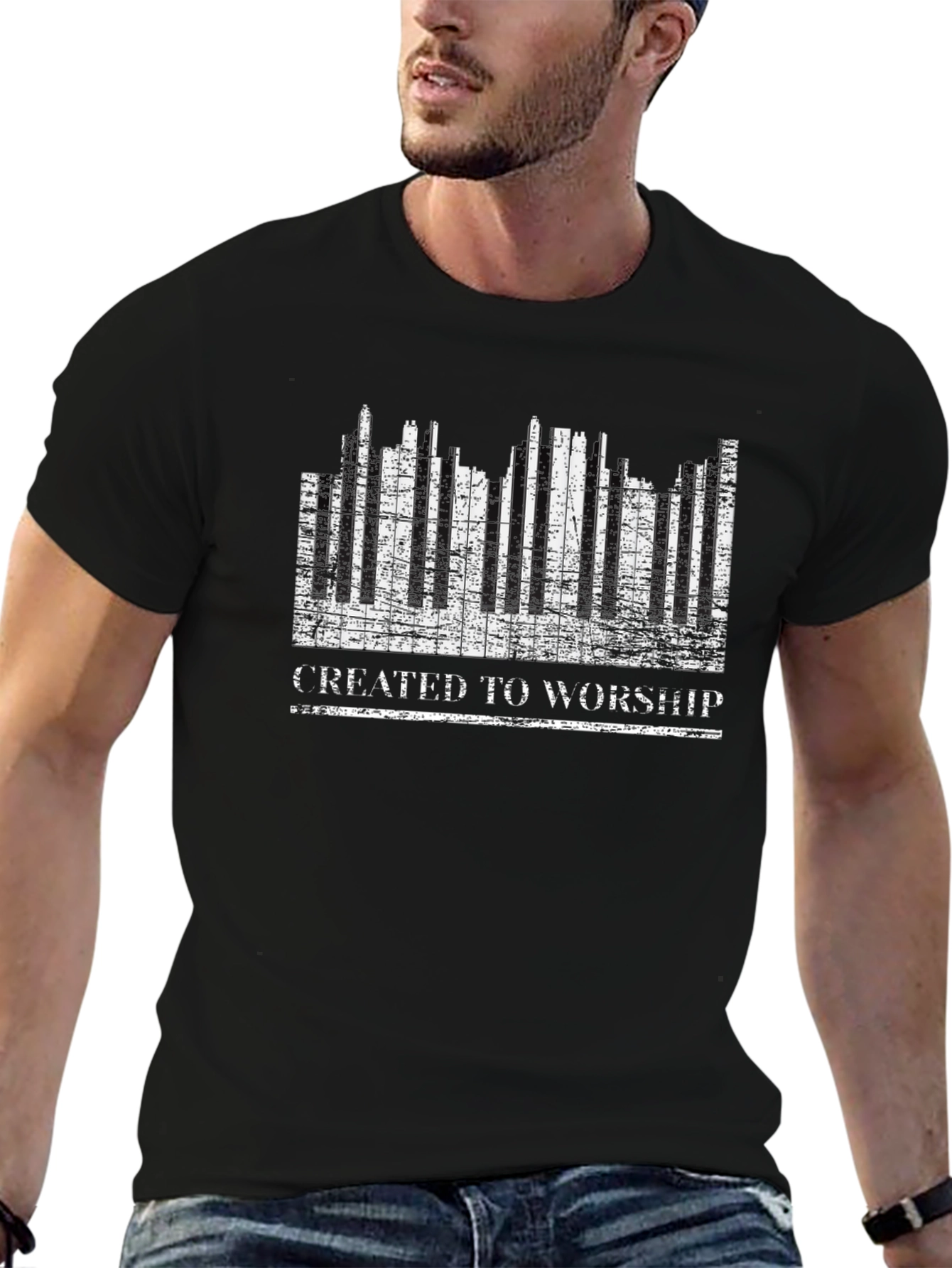 Created To Worship Black Tee
