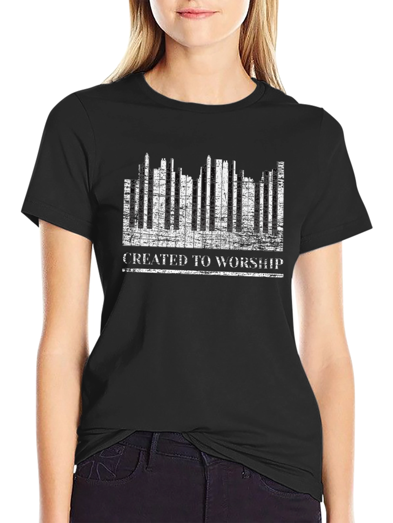 Created To Worship Black Tee