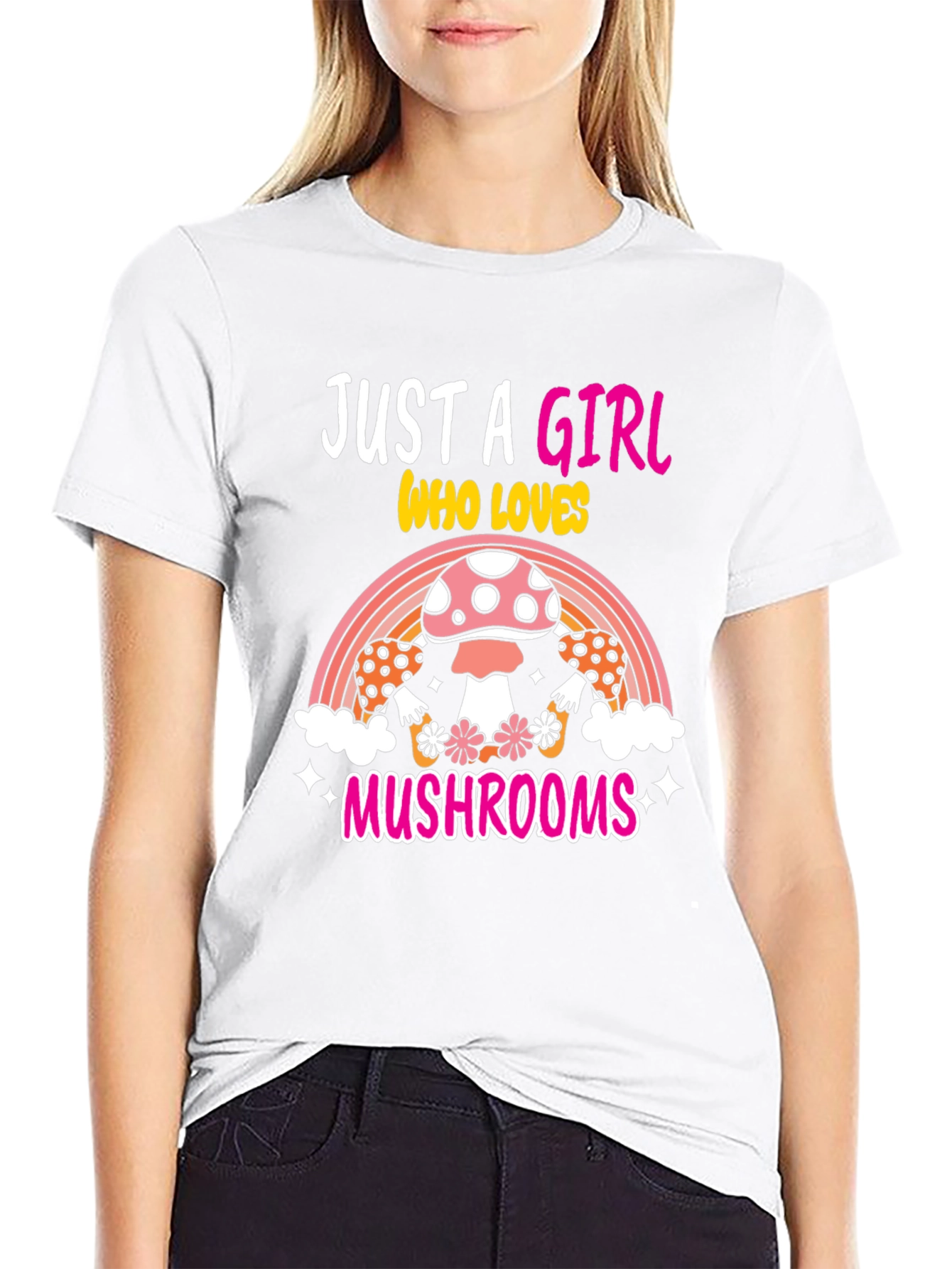Girl Who Loves Mushrooms Graphic Tee