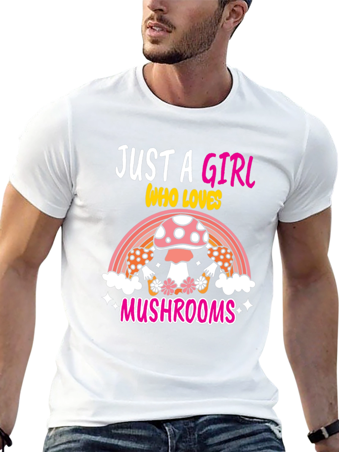 Girl Who Loves Mushrooms Graphic Tee