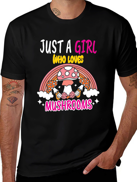 Girl Who Loves Mushrooms Graphic Tee