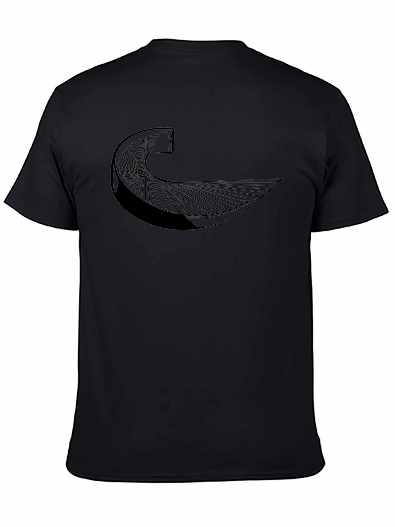 Abstract Wave Graphic Tee - Stylish Black T-Shirt
