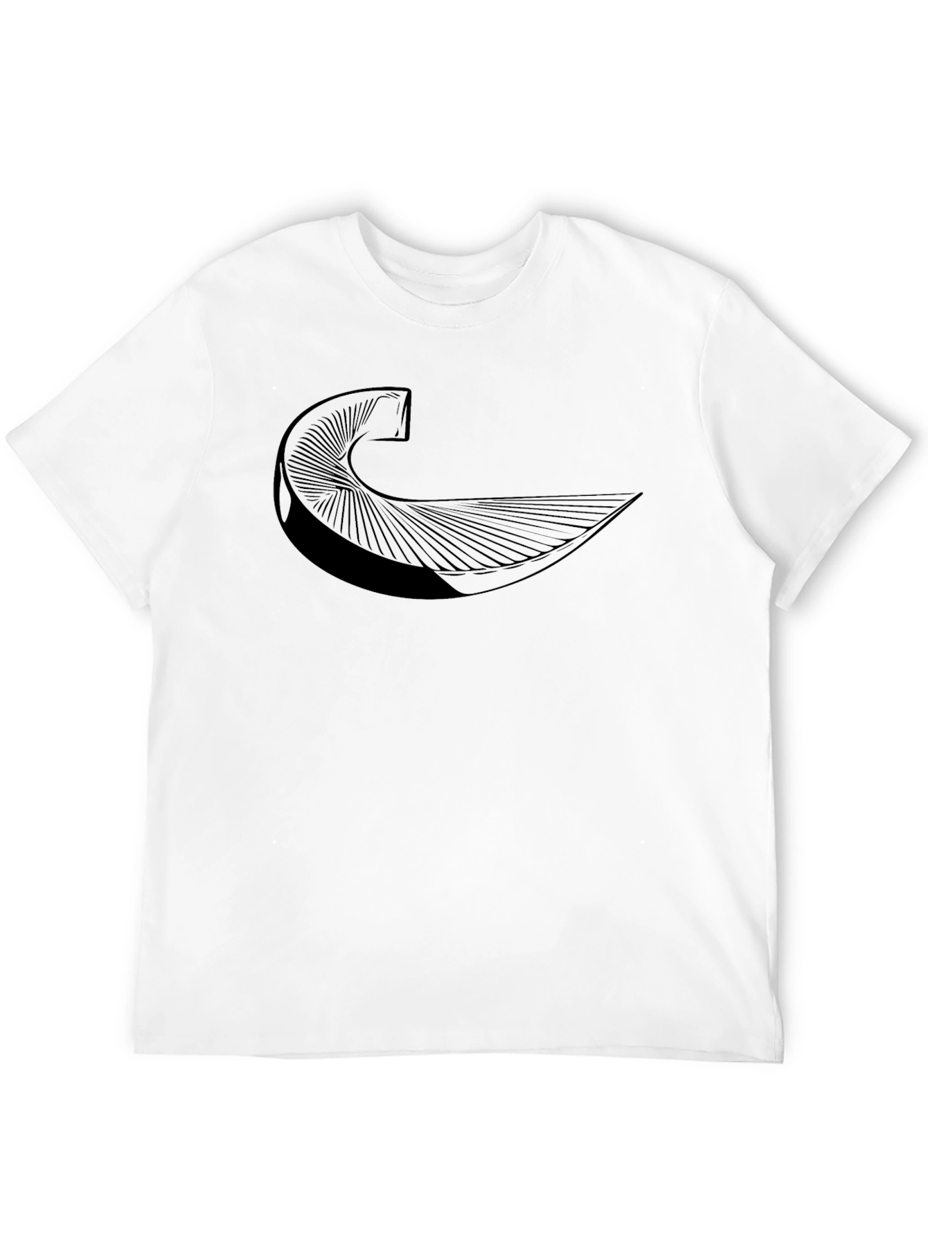 Abstract Wave Graphic Tee - Stylish Black T-Shirt