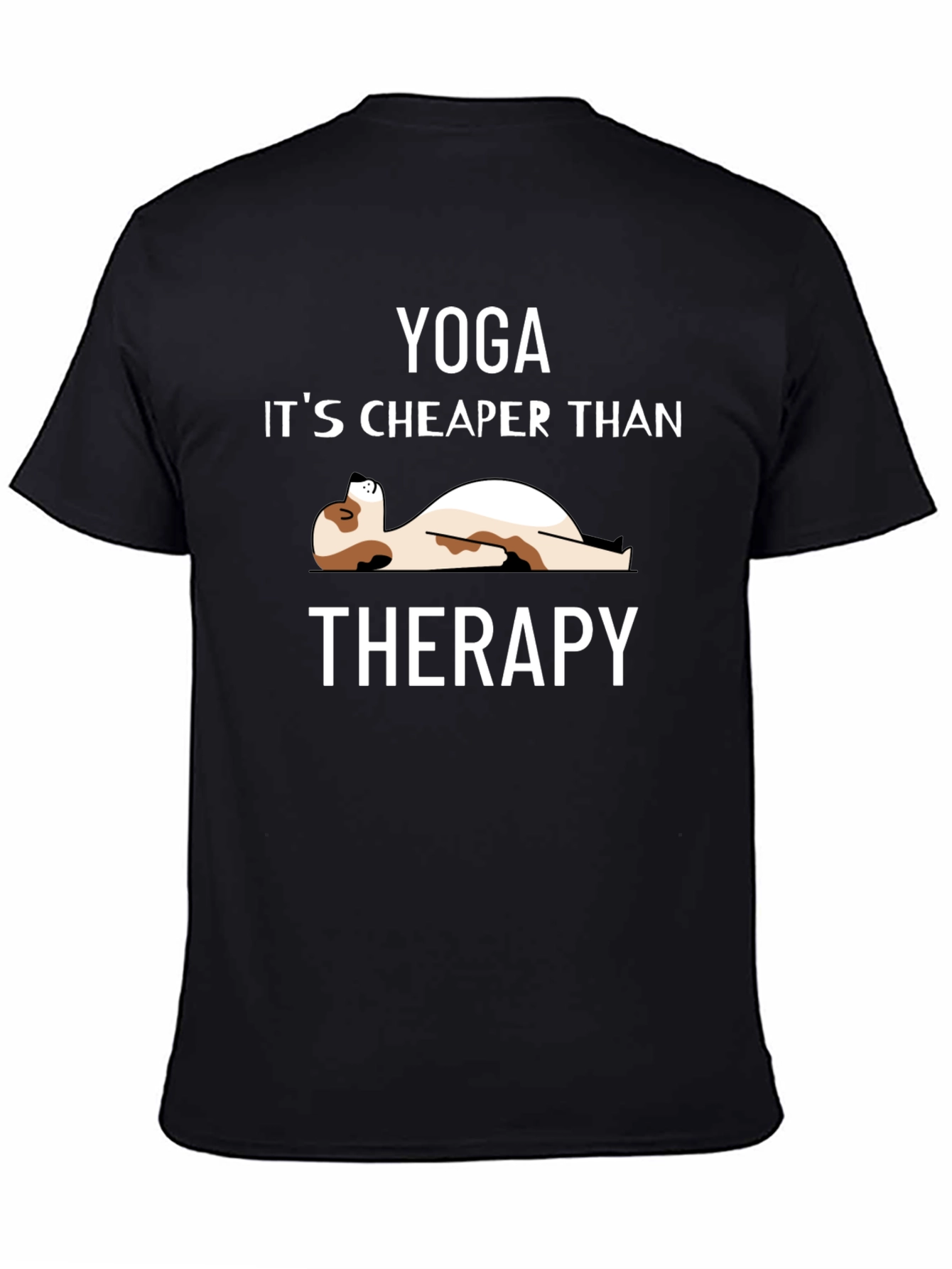 Yoga Cheaper Than Therapy Black T-Shirt