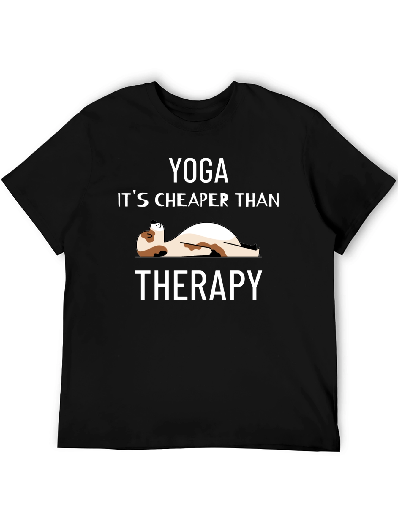 Yoga Cheaper Than Therapy Black T-Shirt