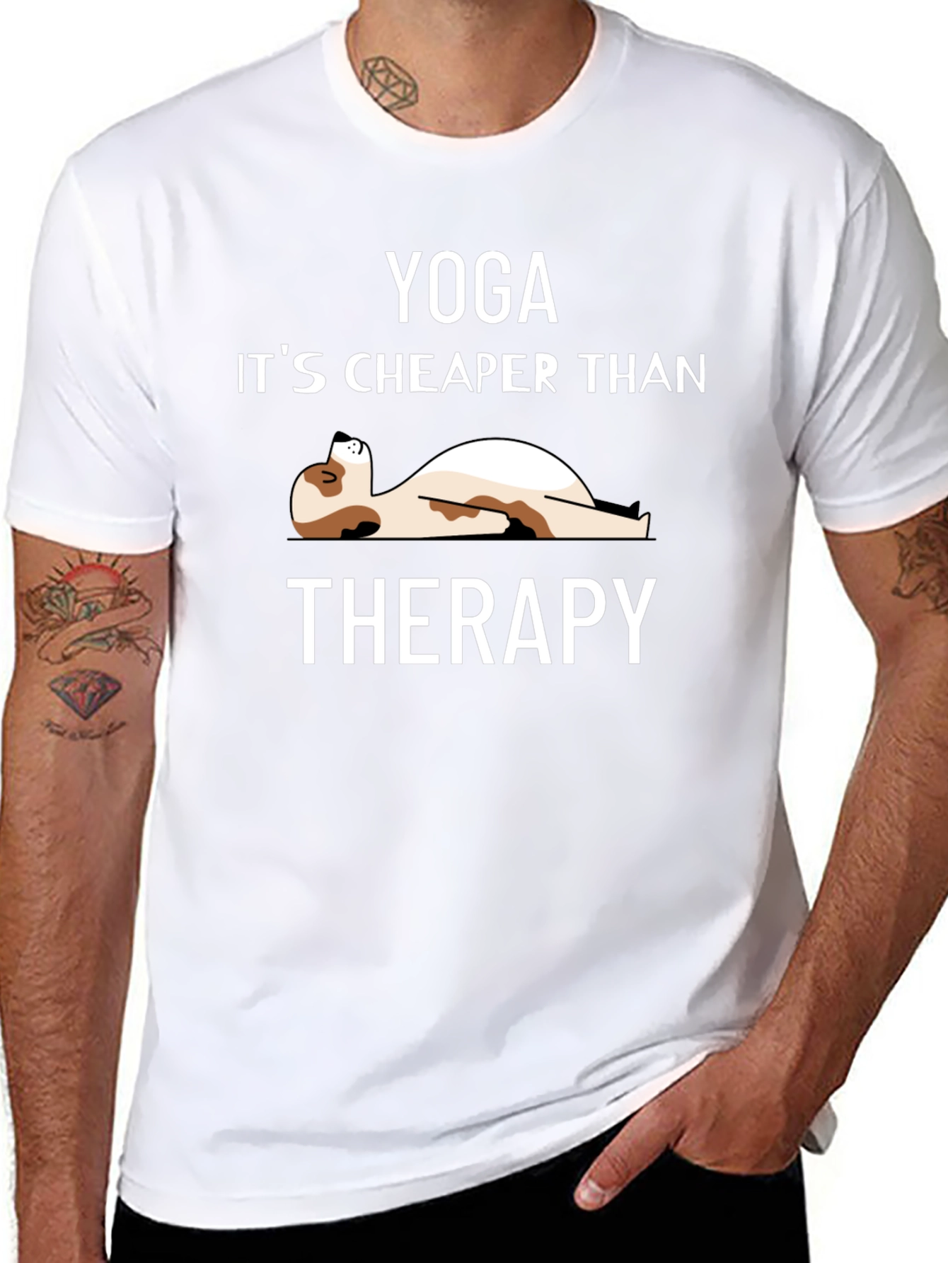 Yoga Cheaper Than Therapy Black T-Shirt