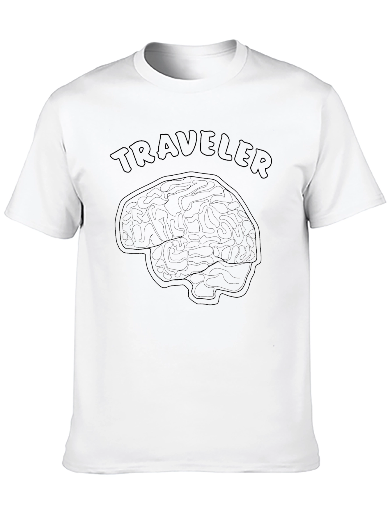 Traveler Brain Graphic Tee - Unisex Black T-Shirt