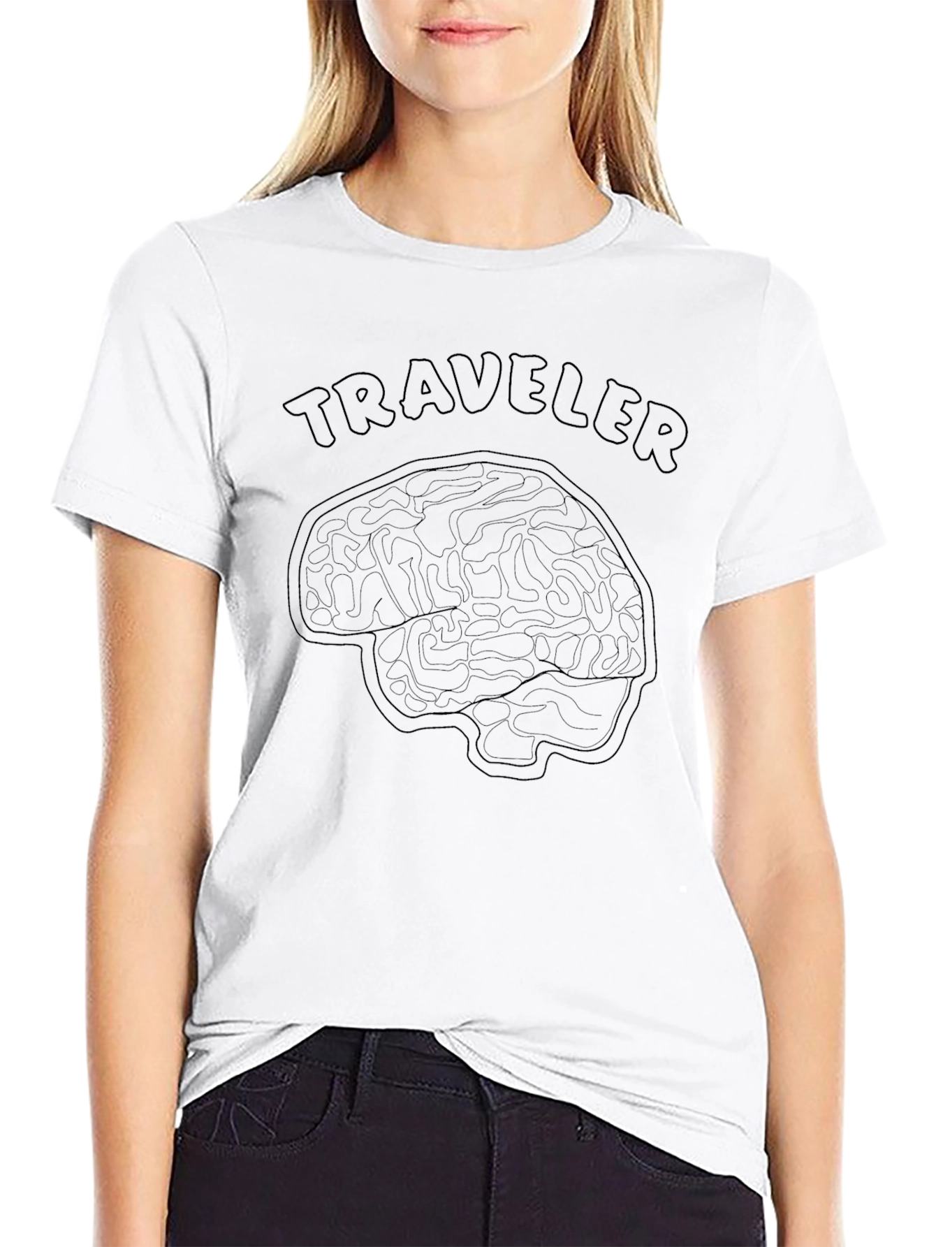 Traveler Brain Graphic Tee - Unisex Black T-Shirt