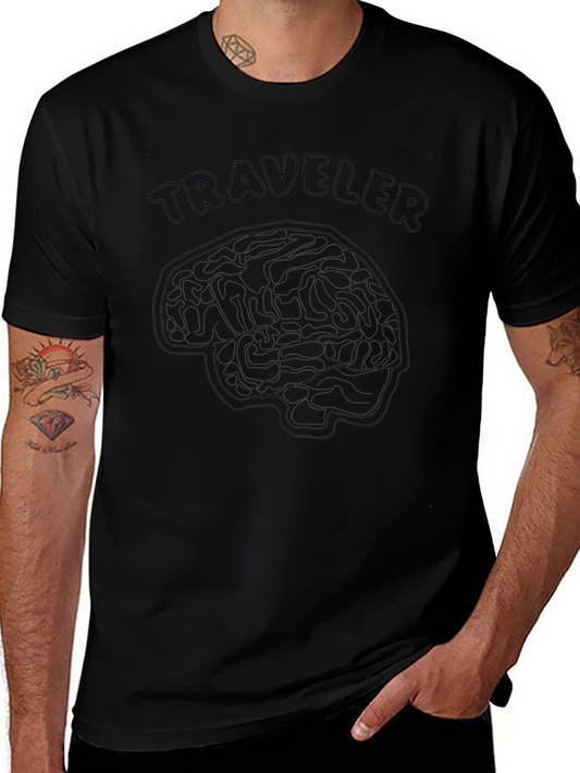 Traveler Brain Graphic Tee - Unisex Black T-Shirt