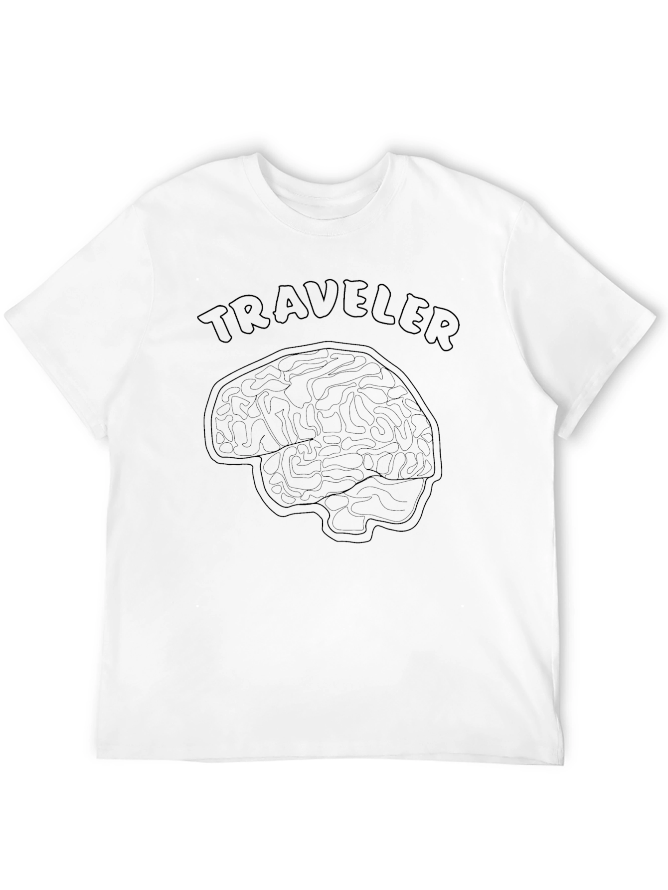 Traveler Brain Graphic Tee - Unisex Black T-Shirt