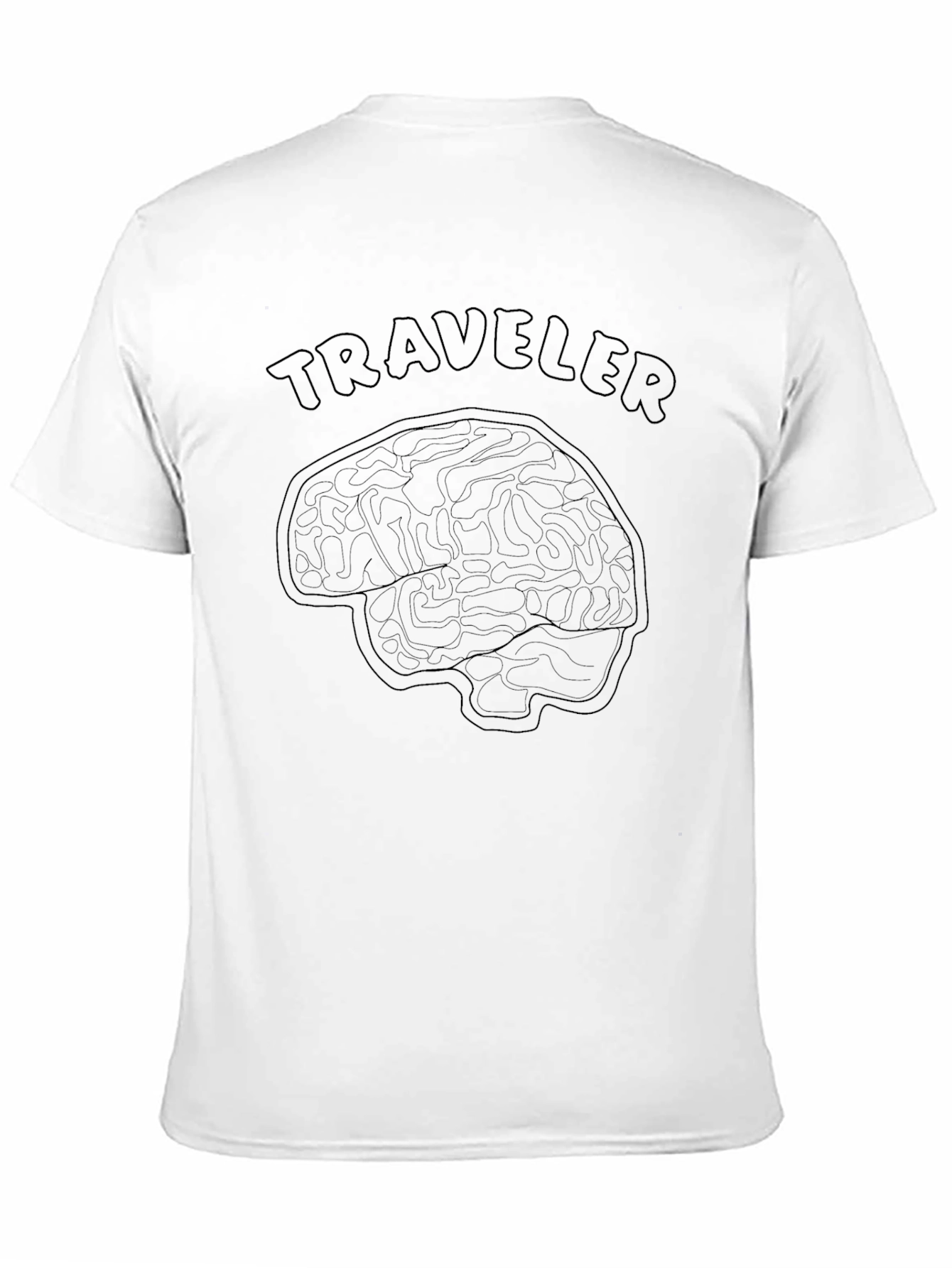 Traveler Brain Graphic Tee - Unisex Black T-Shirt