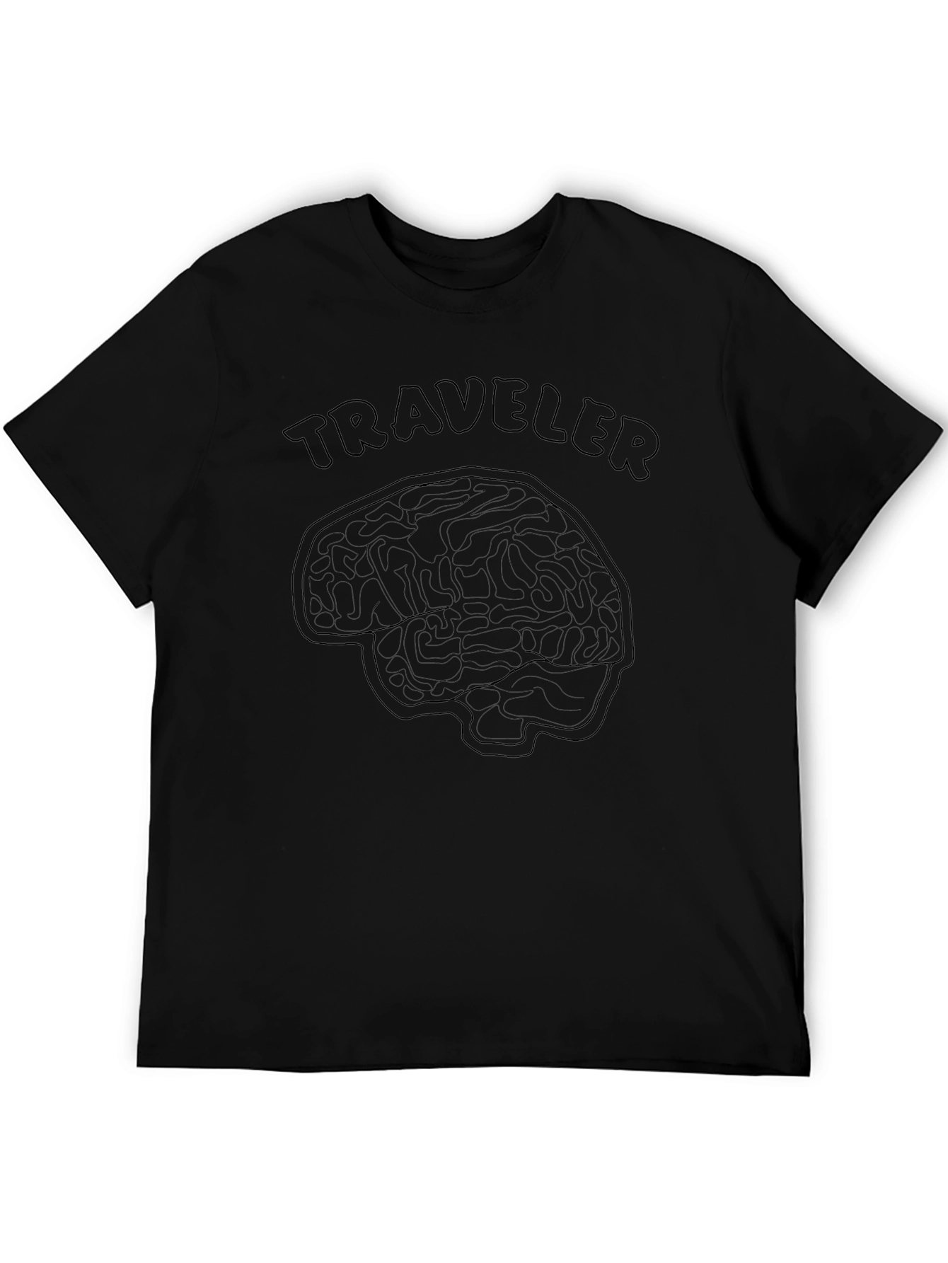 Traveler Brain Graphic Tee - Unisex Black T-Shirt