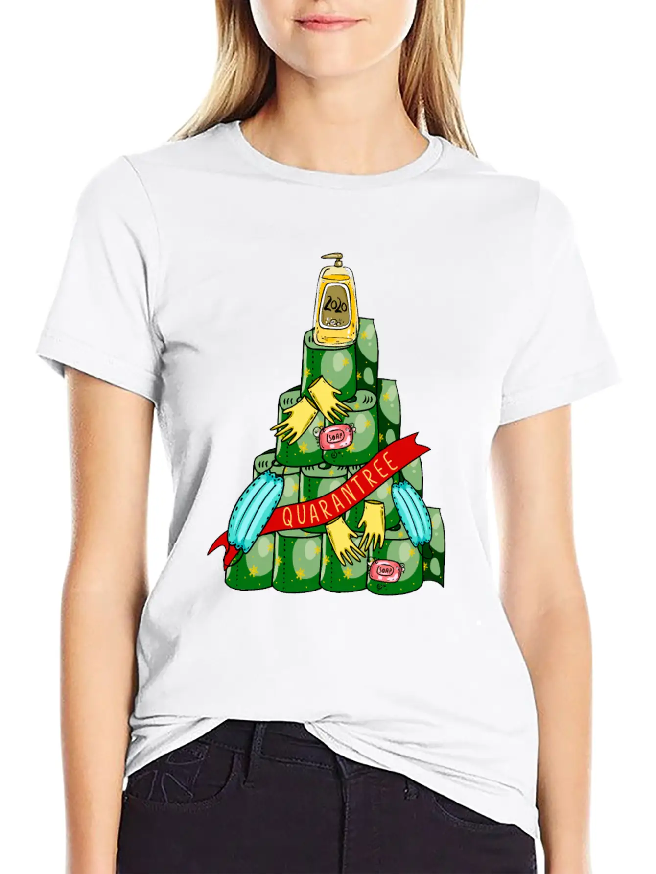 Quarantree 2020 Quarantine Christmas Tree Stylish Everyday T-Shirt – Unisex Basic Cotton Tee