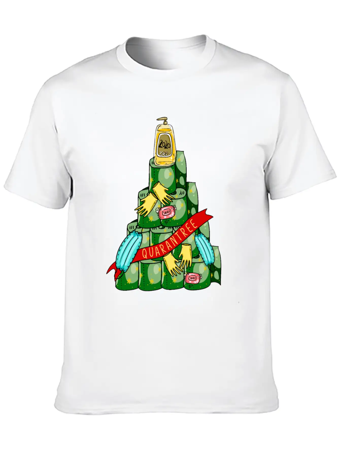 Quarantree 2020 Quarantine Christmas Tree Stylish Everyday T-Shirt – Unisex Basic Cotton Tee