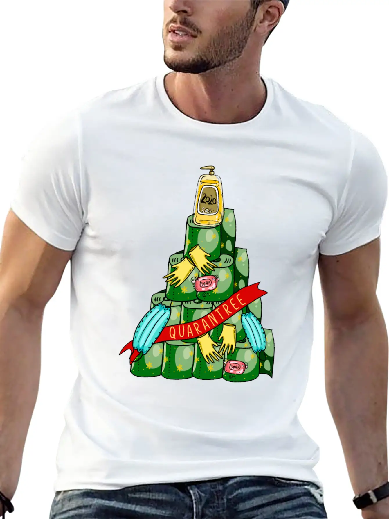 Quarantree 2020 Quarantine Christmas Tree Stylish Everyday T-Shirt – Unisex Basic Cotton Tee