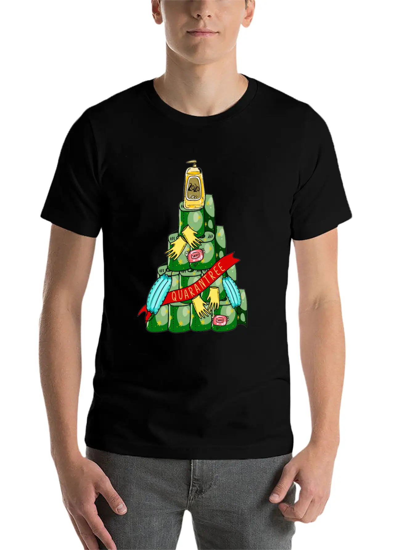 Quarantree 2020 Quarantine Christmas Tree Stylish Everyday T-Shirt – Unisex Basic Cotton Tee