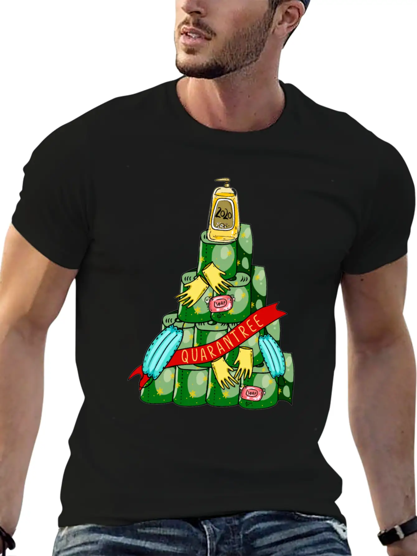 Quarantree 2020 Quarantine Christmas Tree Stylish Everyday T-Shirt – Unisex Basic Cotton Tee