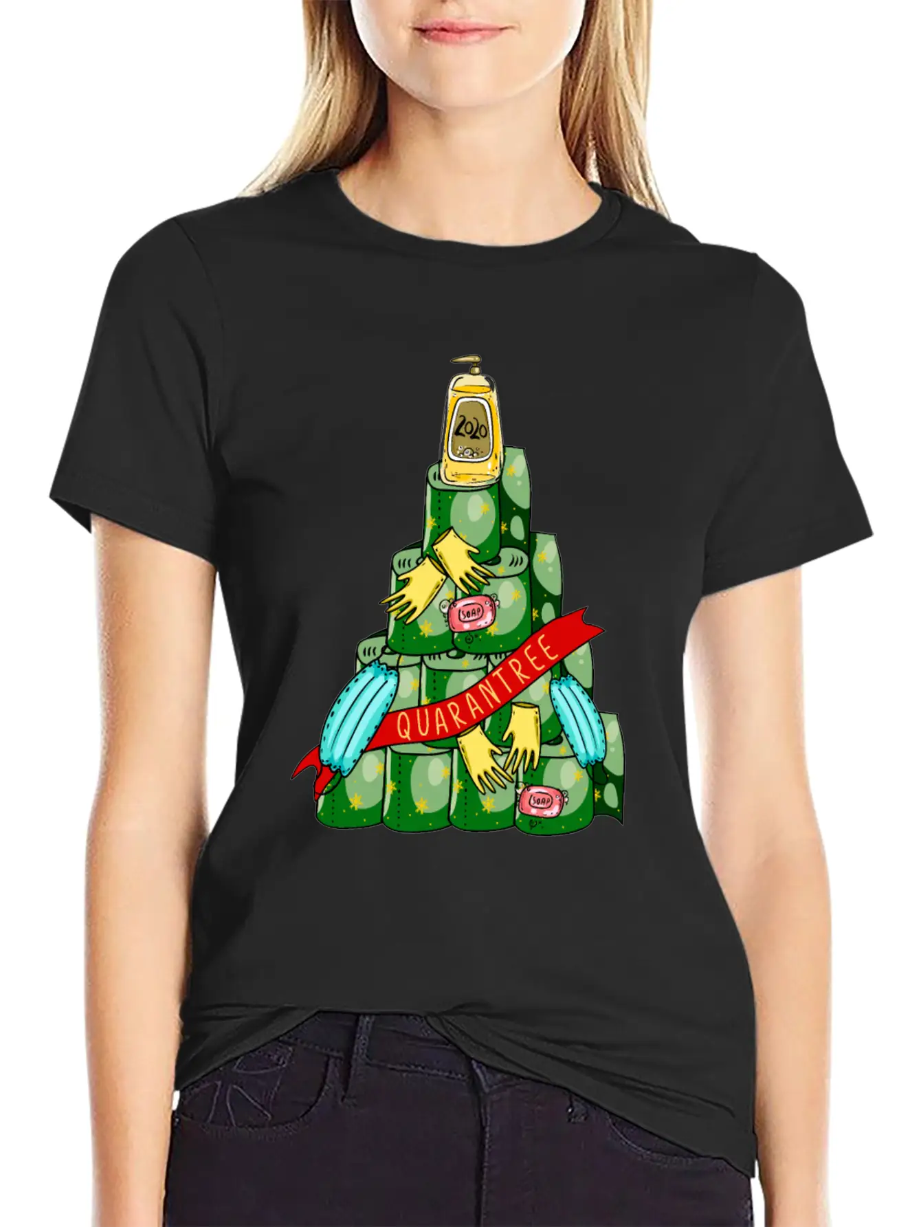 Quarantree 2020 Quarantine Christmas Tree Stylish Everyday T-Shirt – Unisex Basic Cotton Tee
