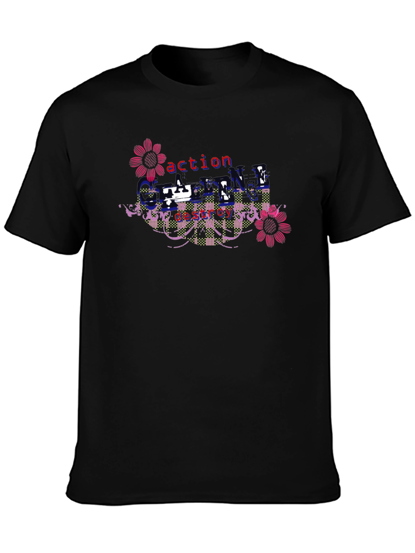 Action Destroy Cycle Black Graphic T-Shirt