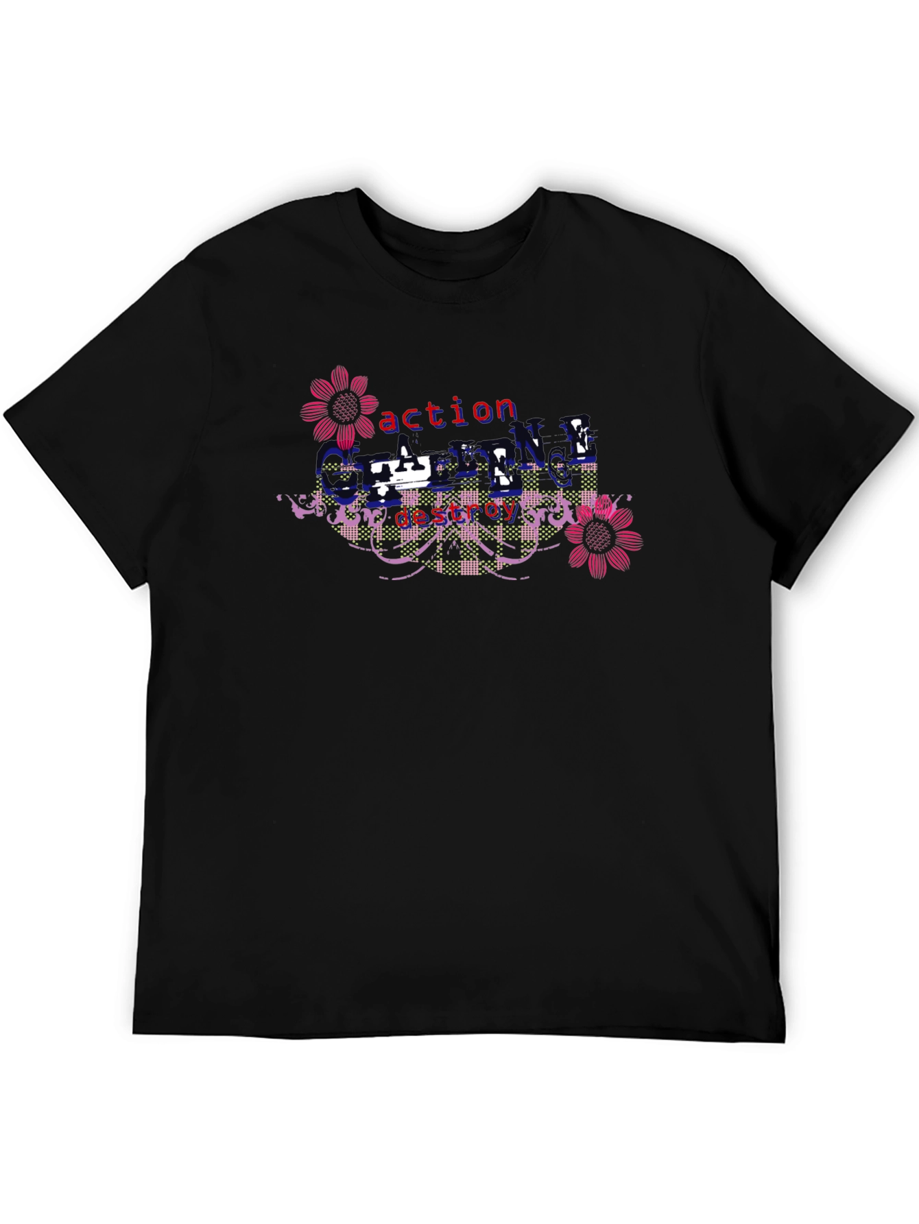 Action Destroy Cycle Black Graphic T-Shirt