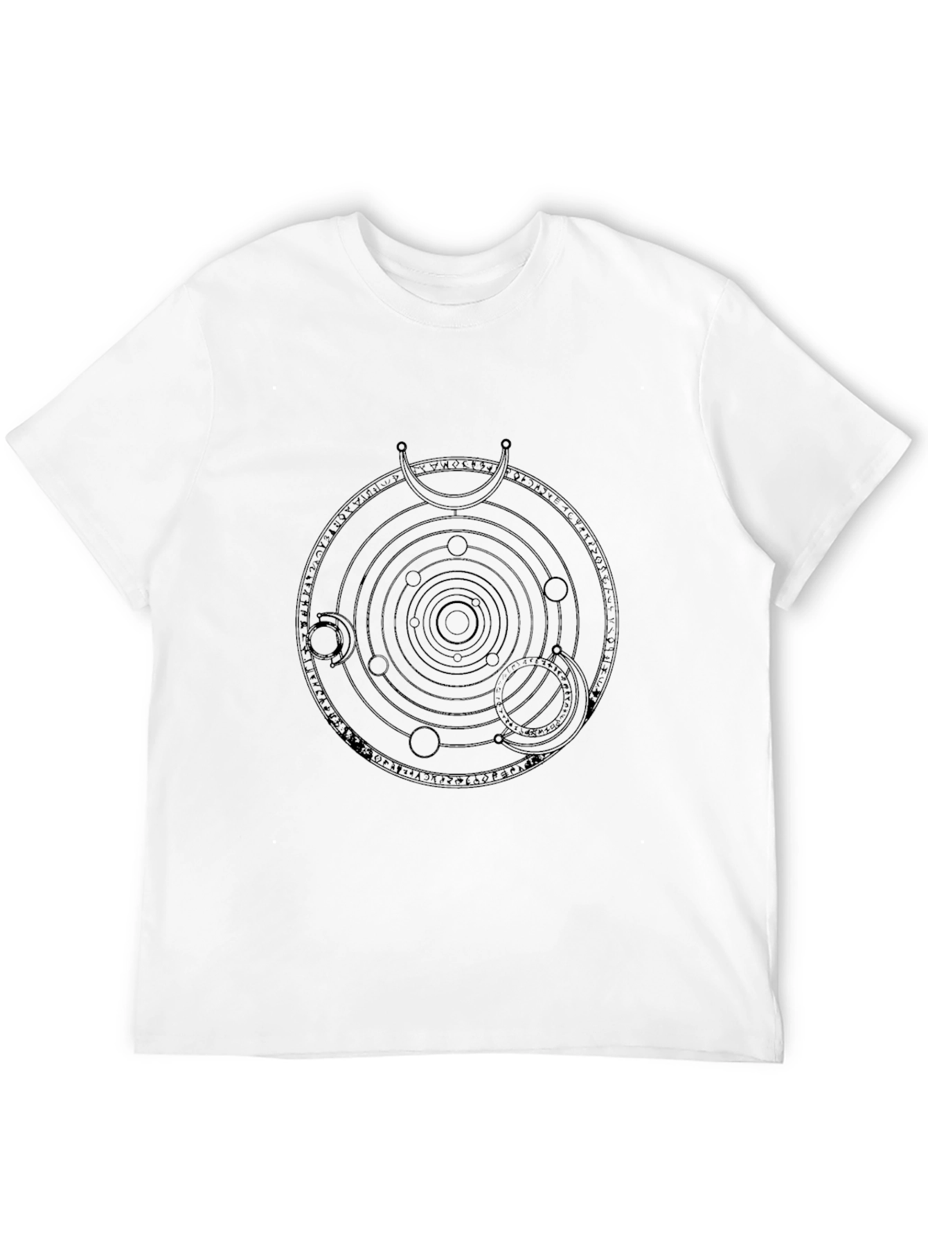 Occult Geometric Print Black T-Shirt