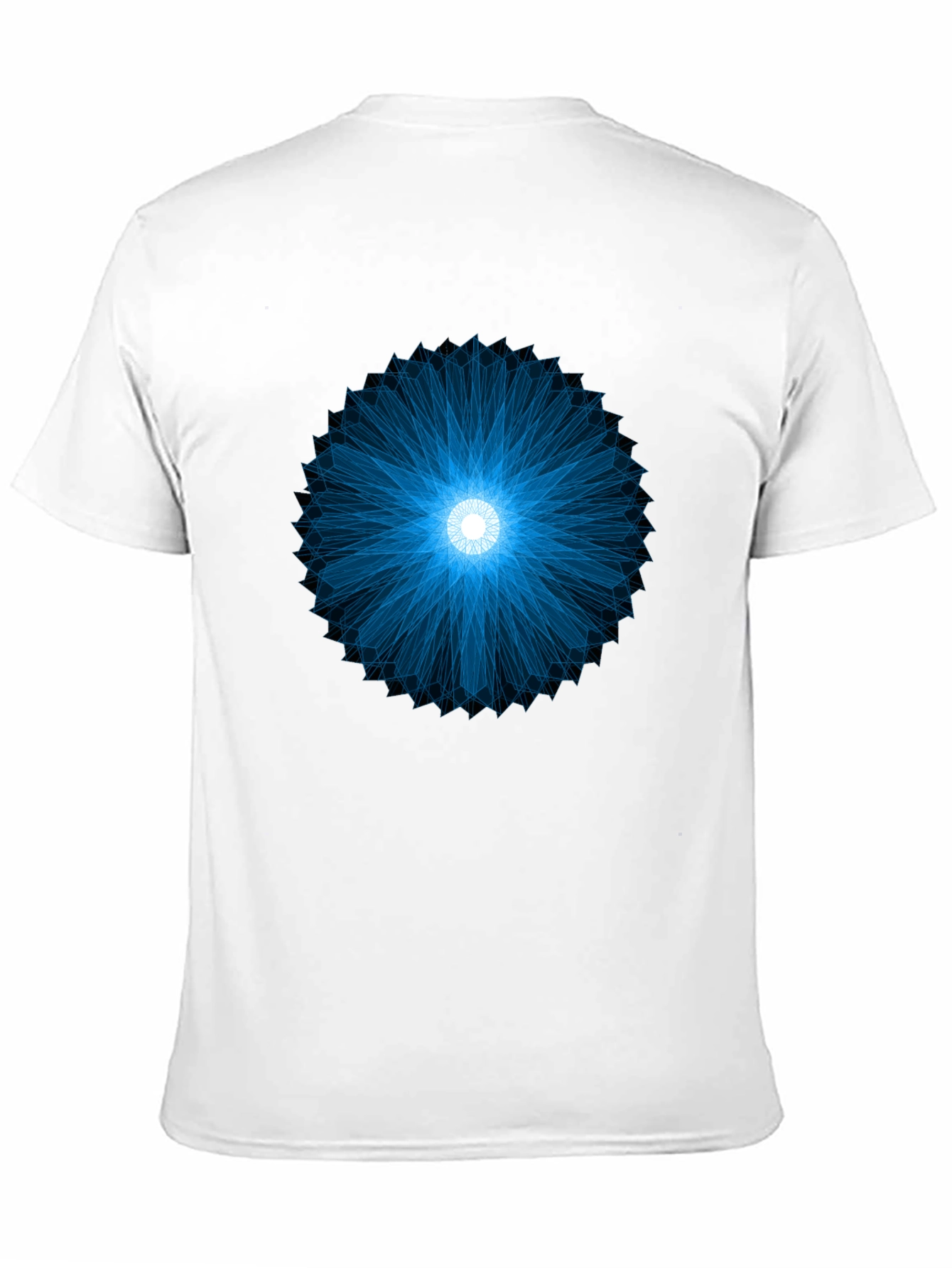 Geometric Blue Burst Black T-Shirt