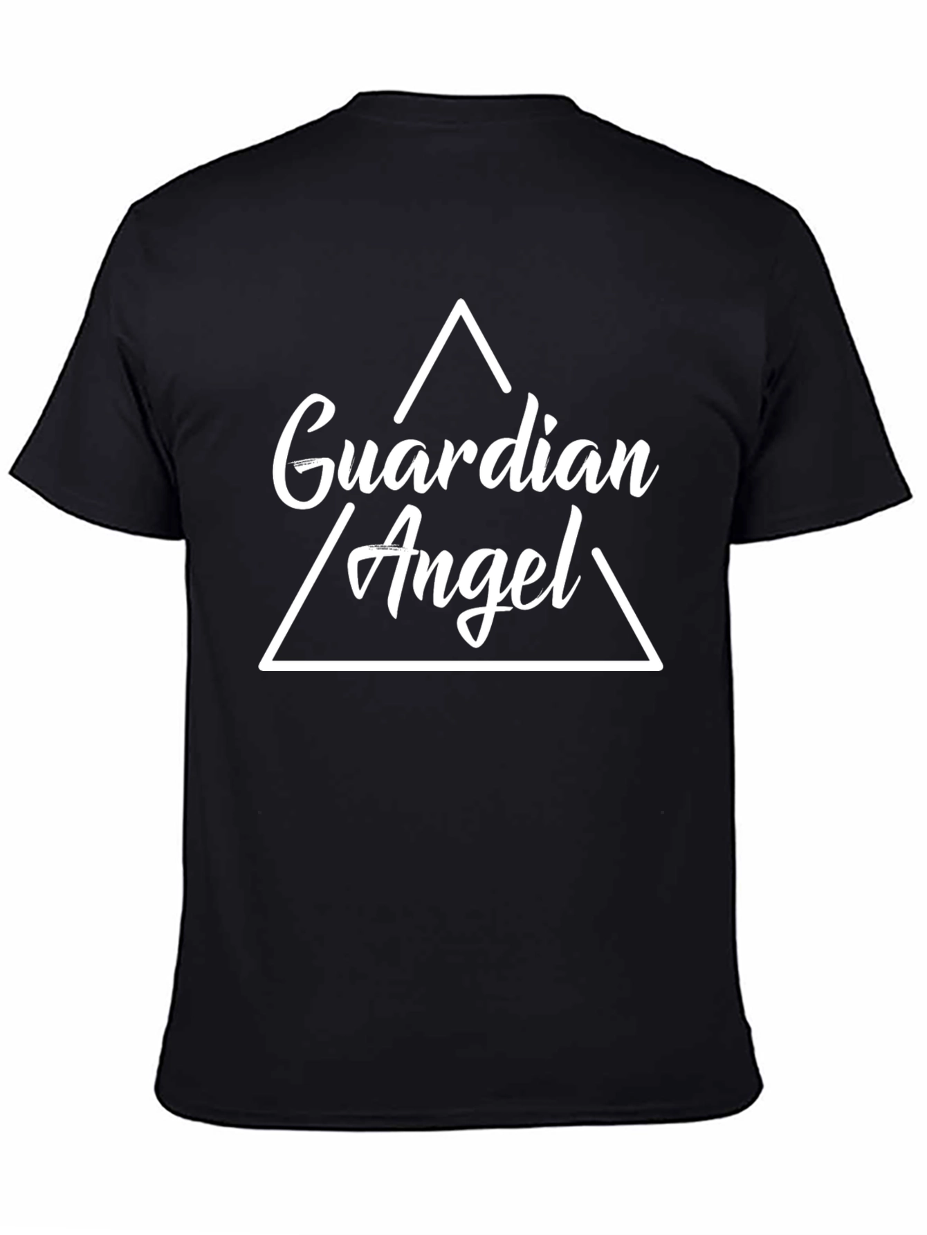 Guardian Angel Graphic Print Black T-Shirt