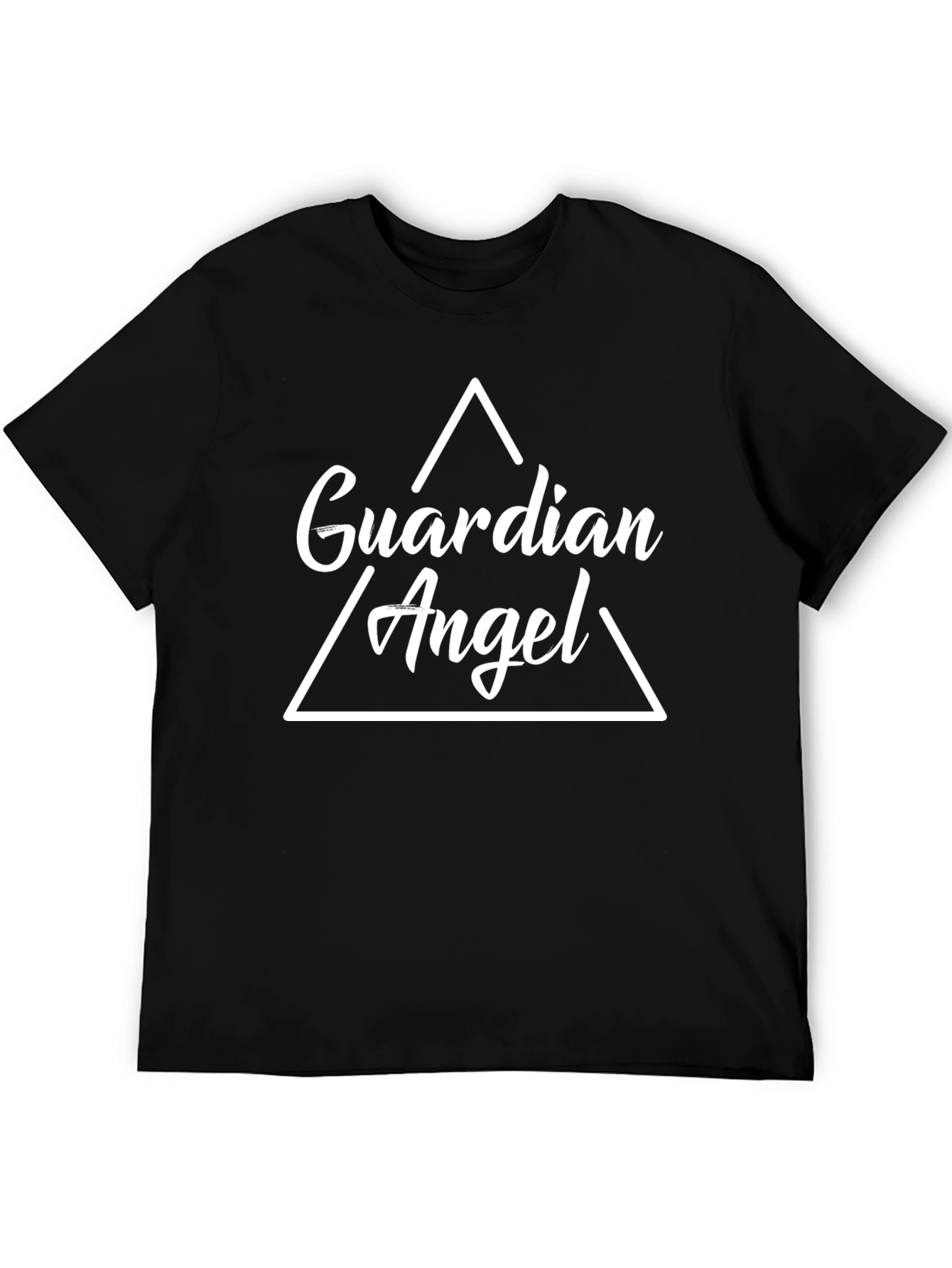 Guardian Angel Graphic Print Black T-Shirt