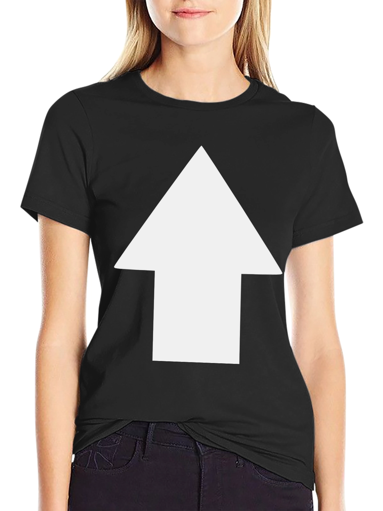 Arrow Up Black T-Shirt - Simple & Stylish Design
