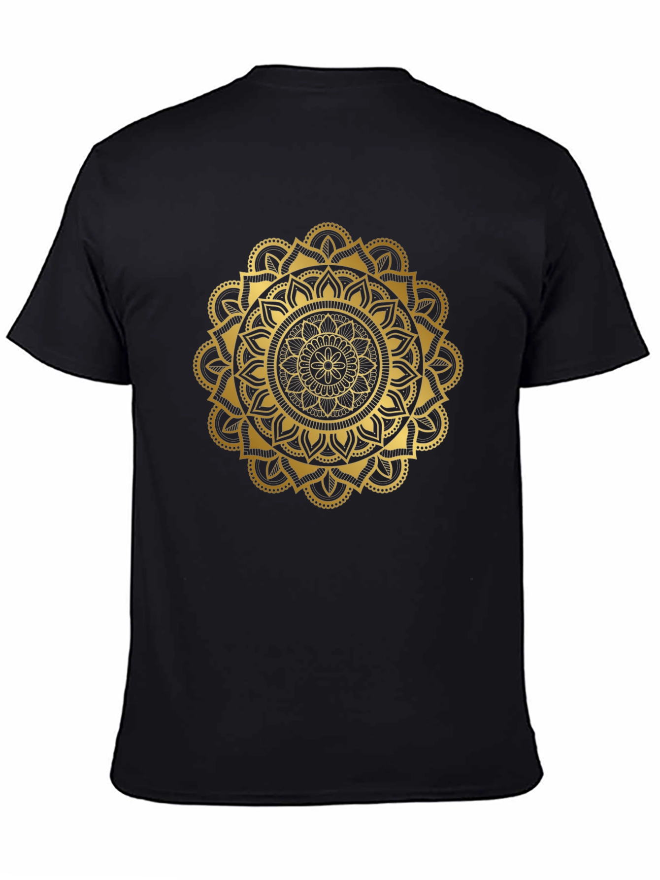 Golden Mandala Graphic Black T-Shirt